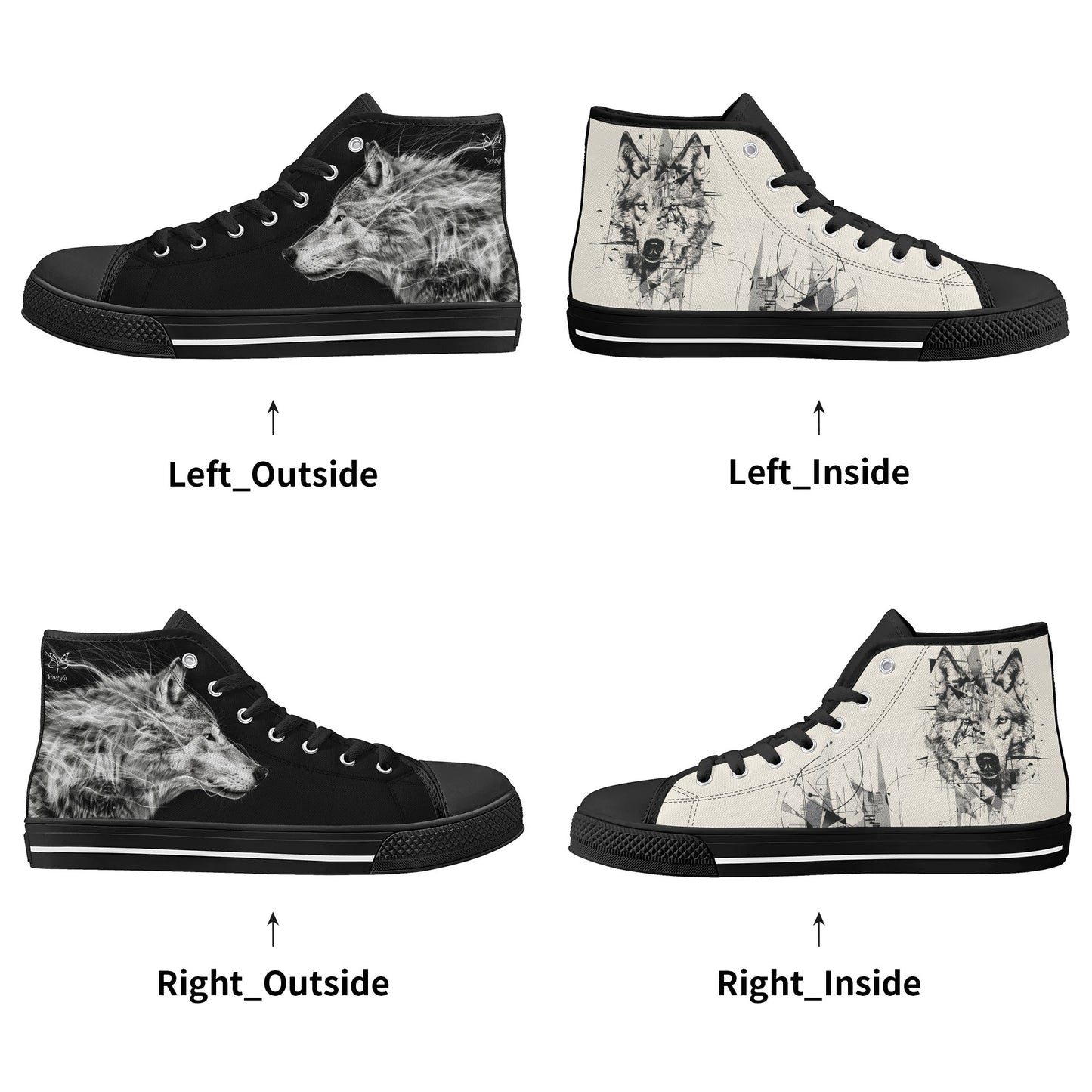 Wolf Whisper High Top Canvas Shoes - Men