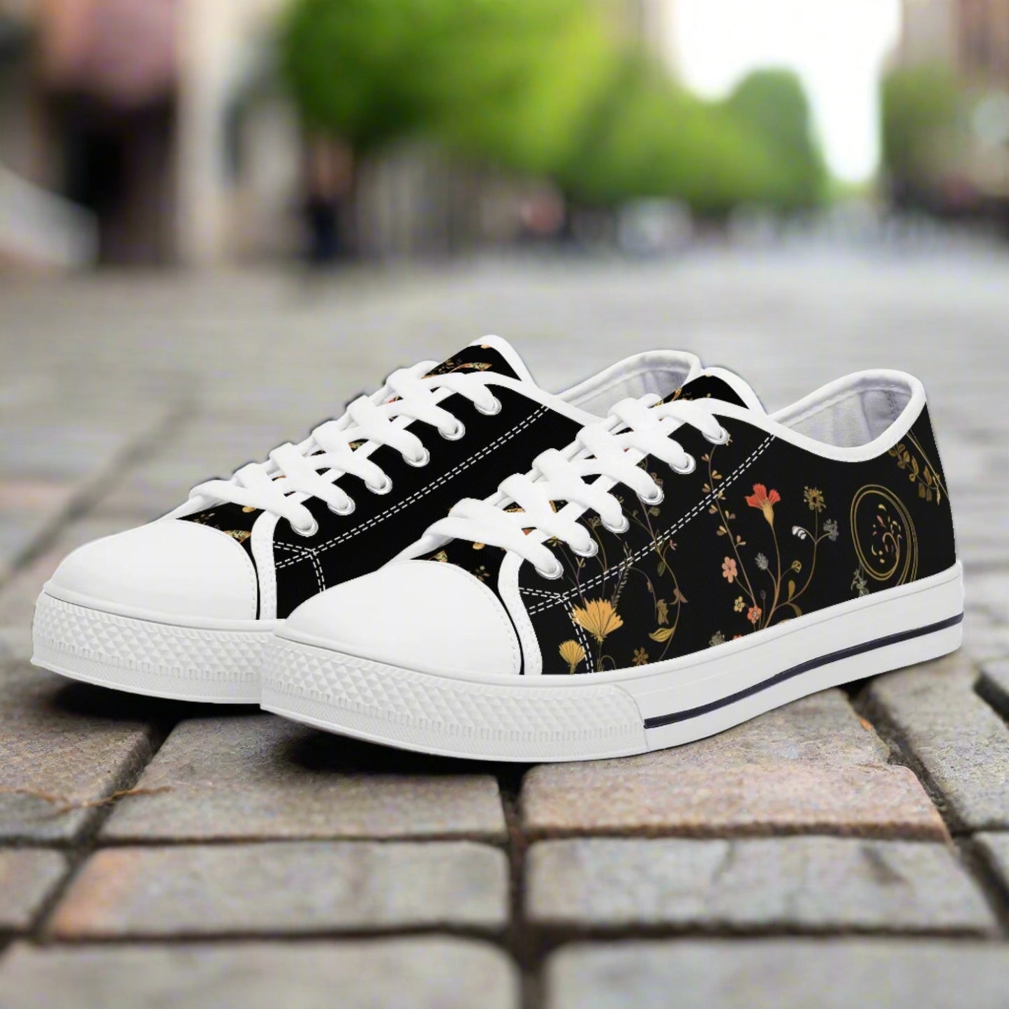 Floral Harmony Low Top Canvas Shoes - Women