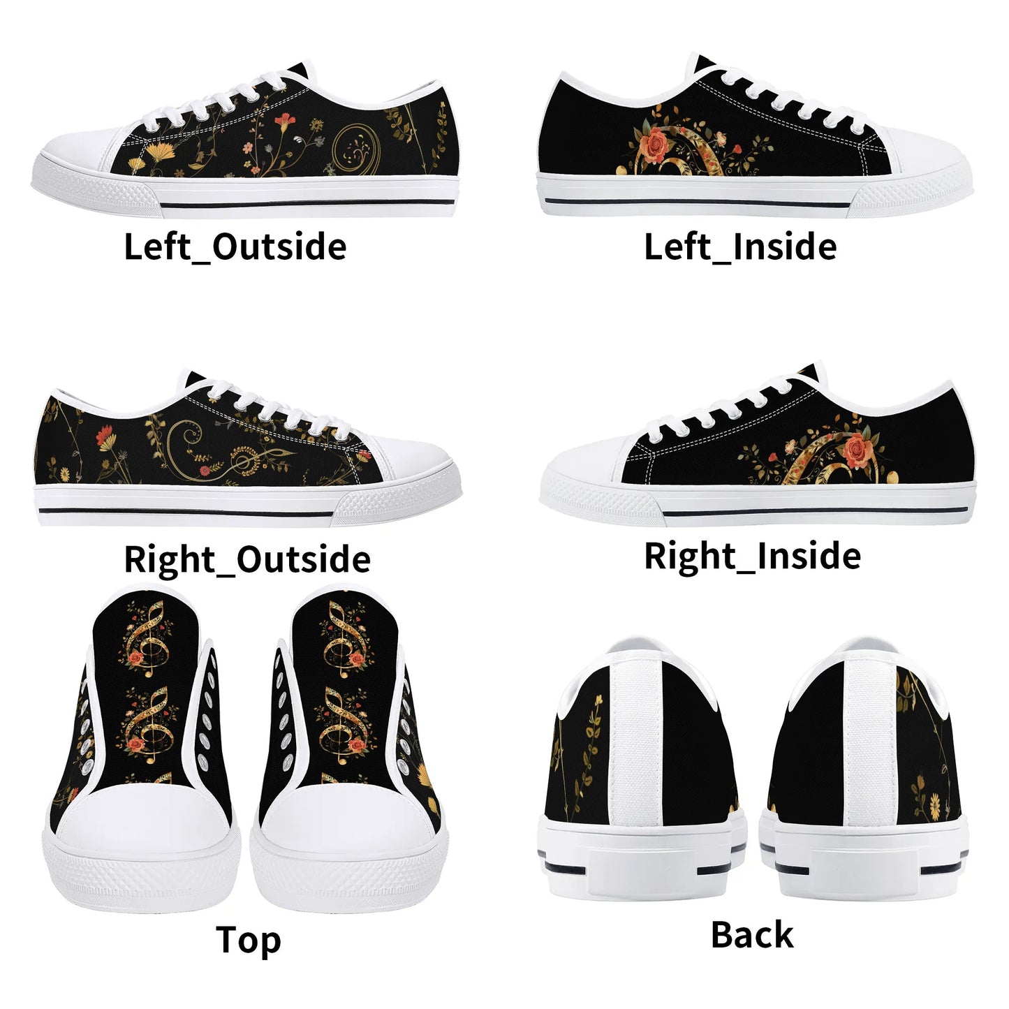 Floral Harmony Low Top Canvas Shoes - Women