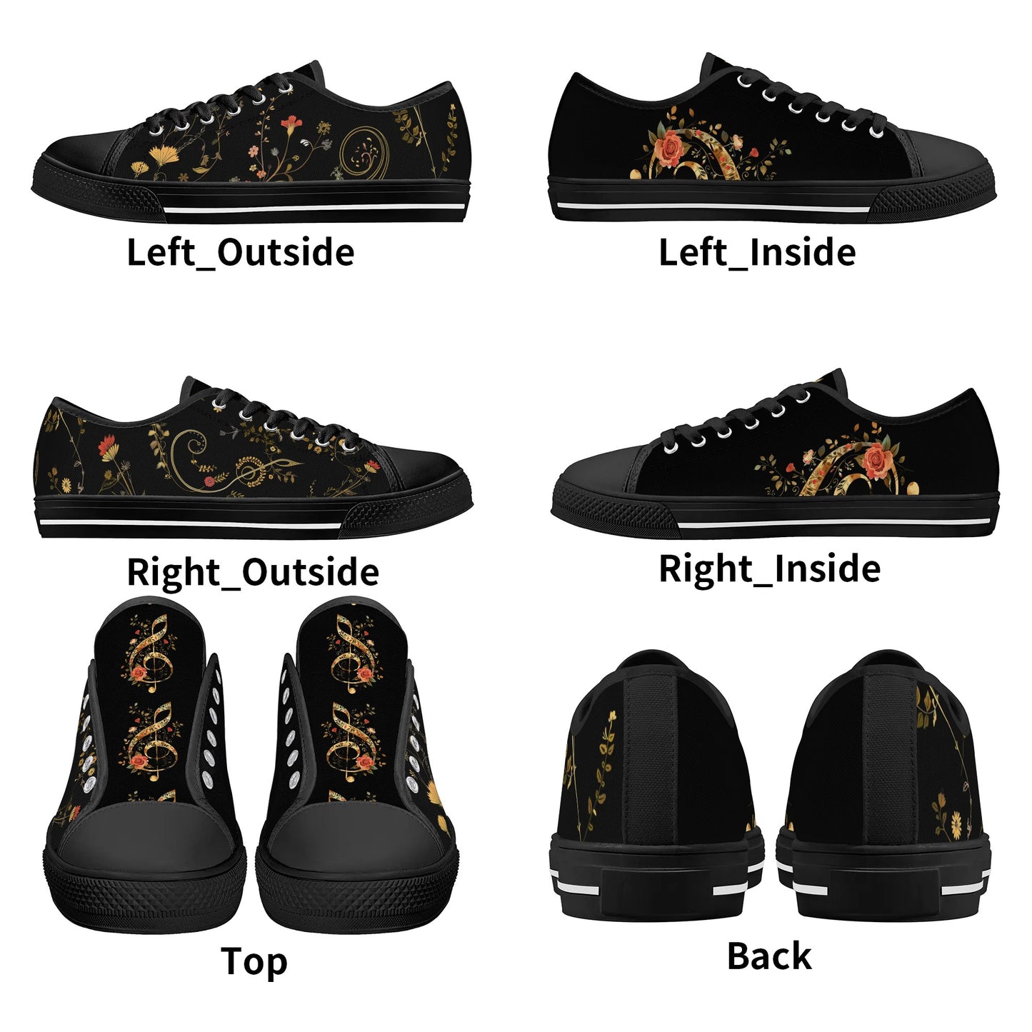 Floral Harmony Low Top Canvas Shoes - Women