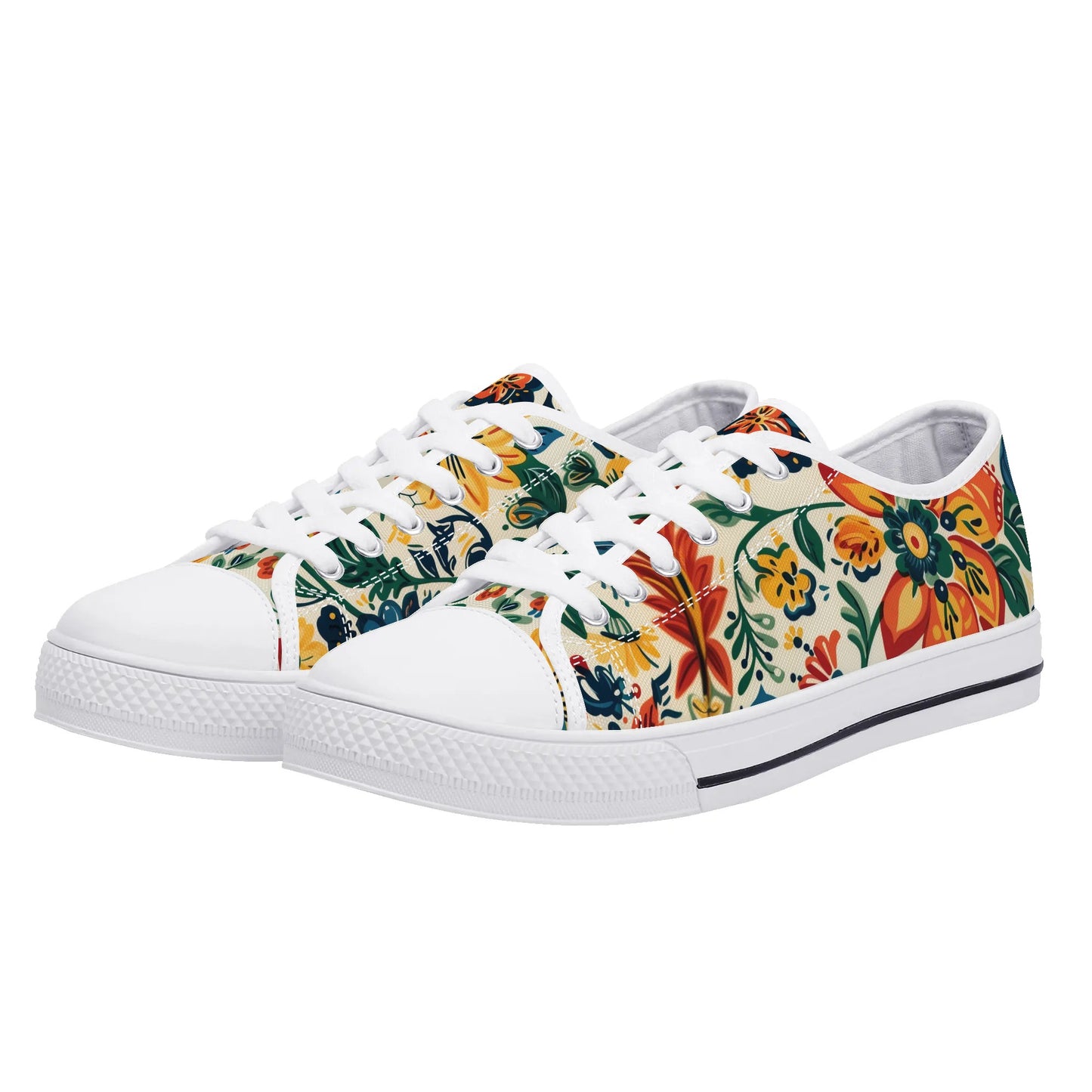 Tropical Bloom Low Top Canvas Shoes - Women