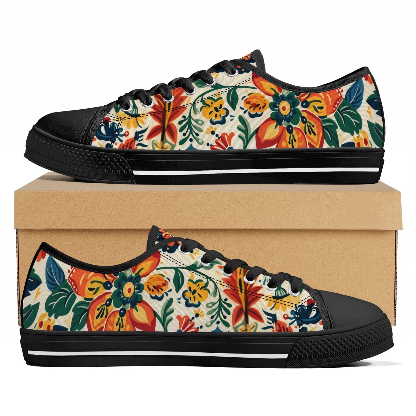 Tropical Bloom Low Top Canvas Shoes - Women