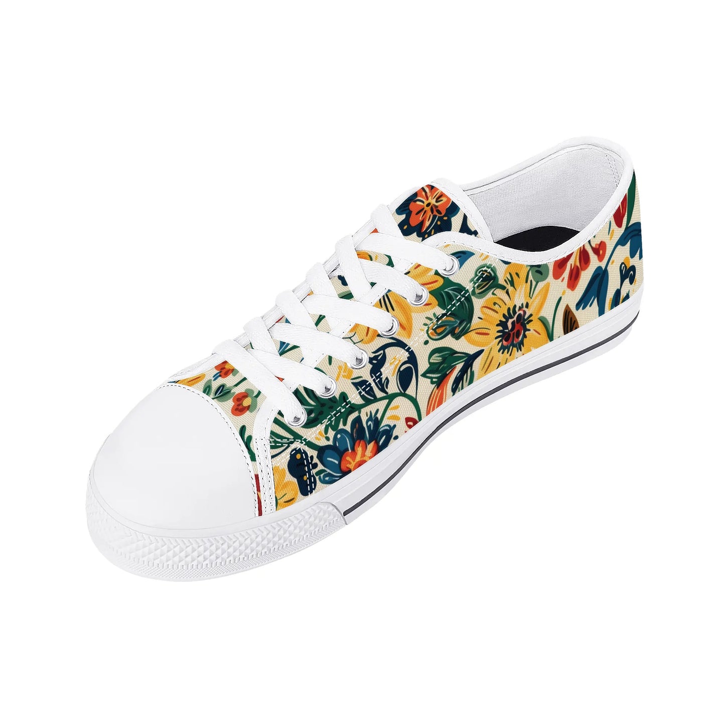 Tropical Bloom Low Top Canvas Shoes - Women