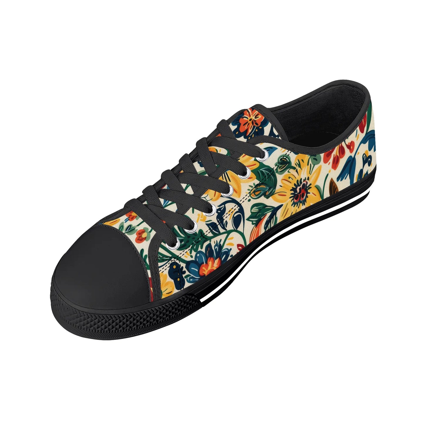 Tropical Bloom Low Top Canvas Shoes - Women
