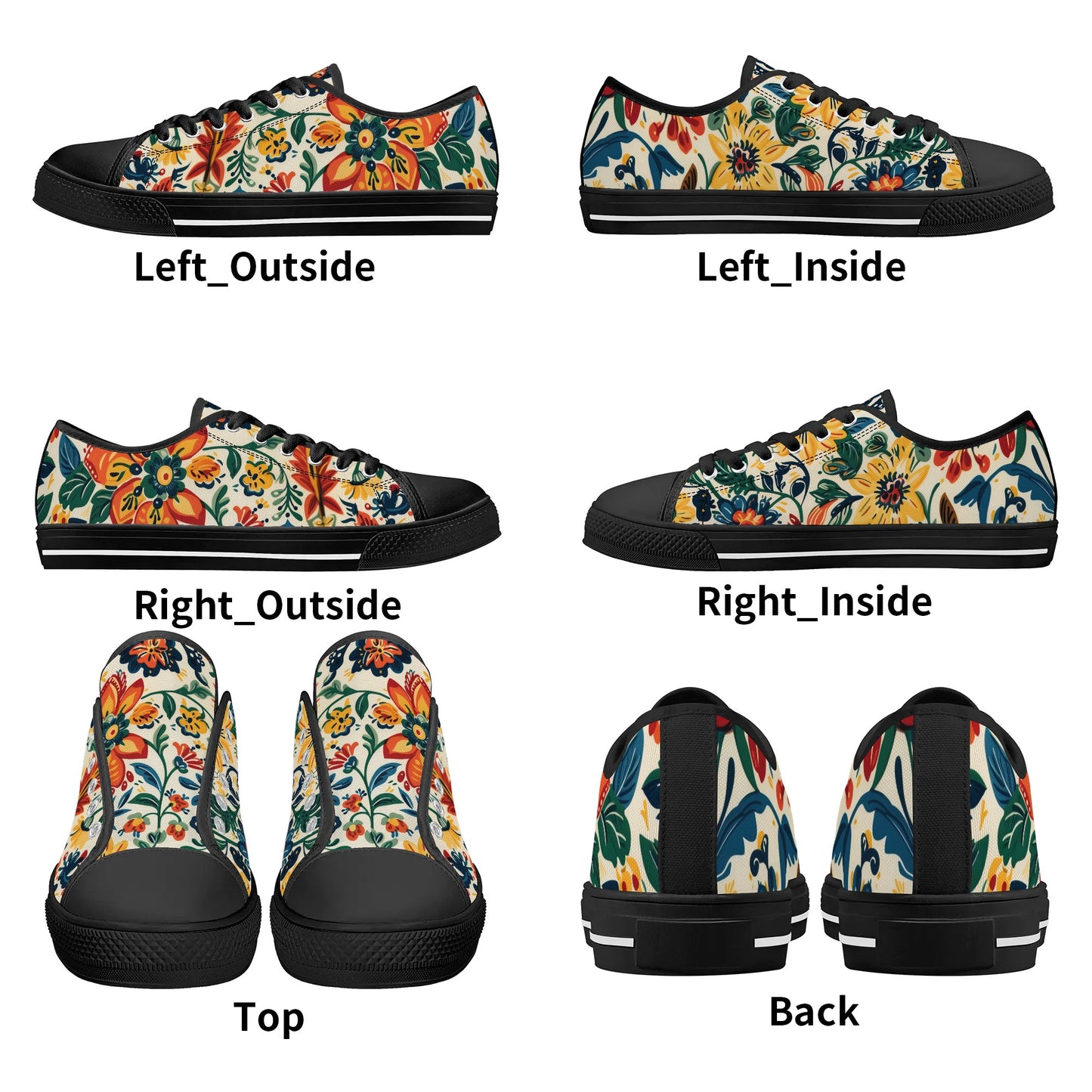 Tropical Bloom Low Top Canvas Shoes - Women
