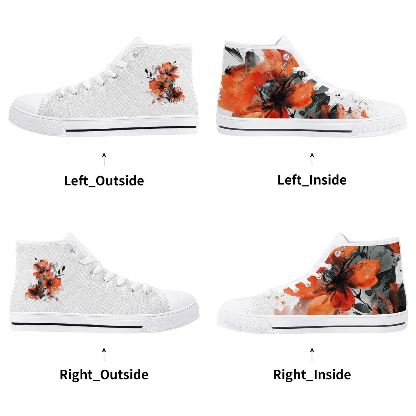 Poppy Dreams High Top Canvas Shoes - Women