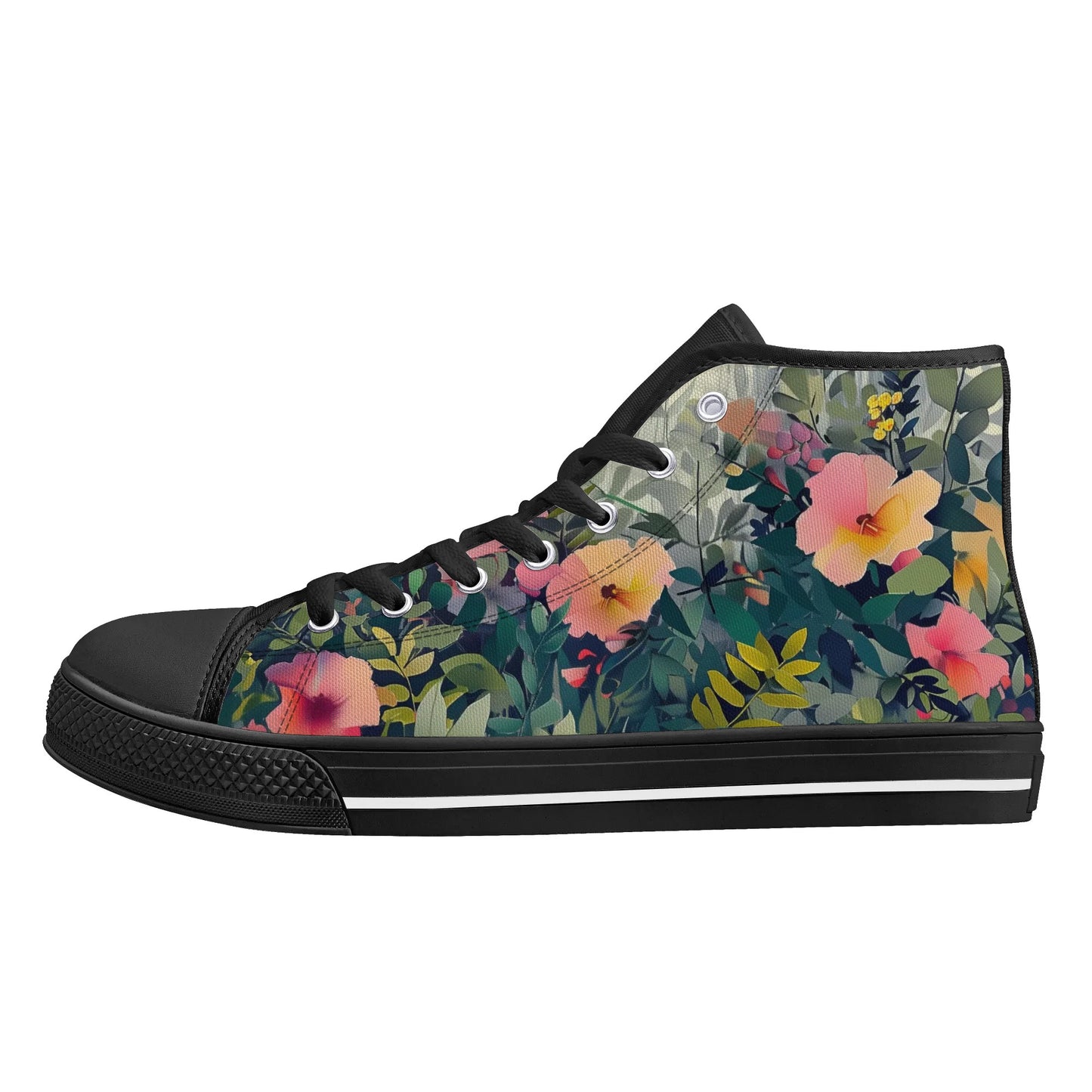 Garden Bloom High Top Canvas Shoes - Women