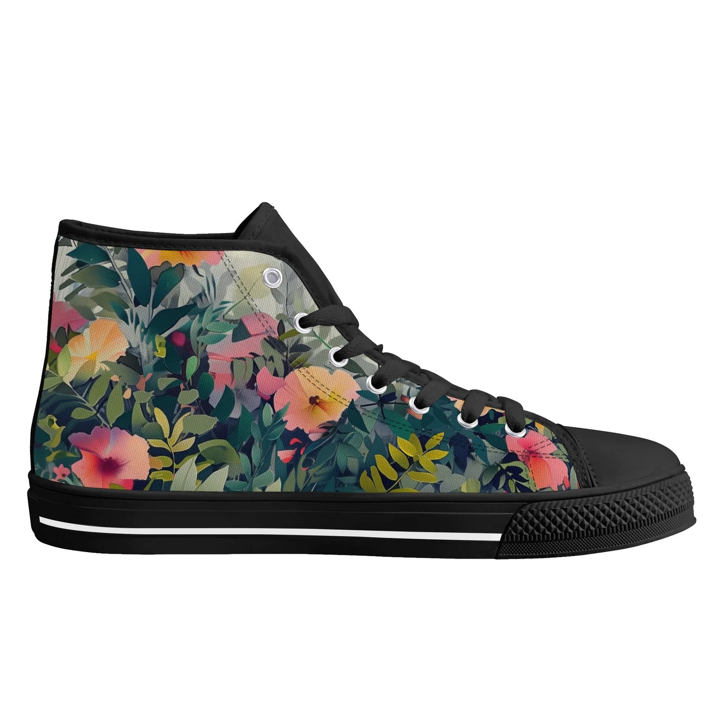 Garden Bloom High Top Canvas Shoes - Women
