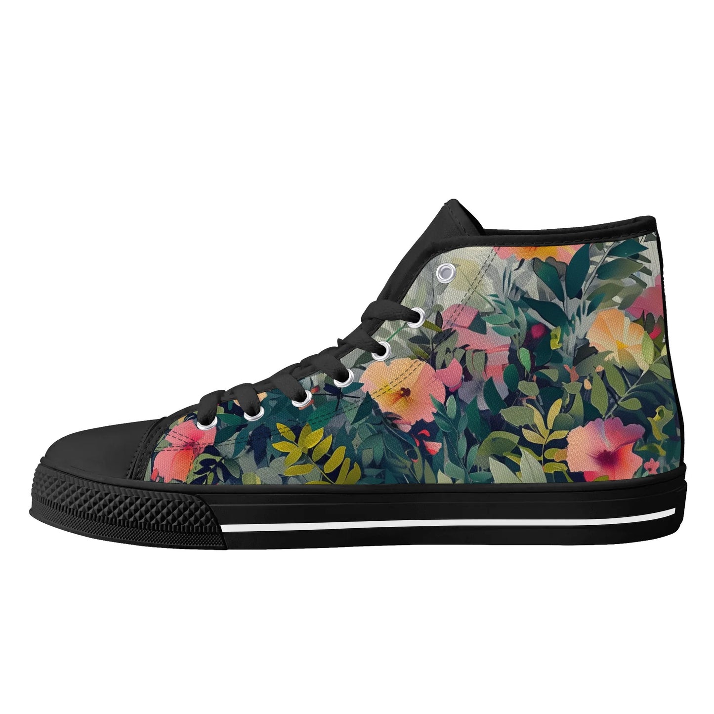 Garden Bloom High Top Canvas Shoes - Women
