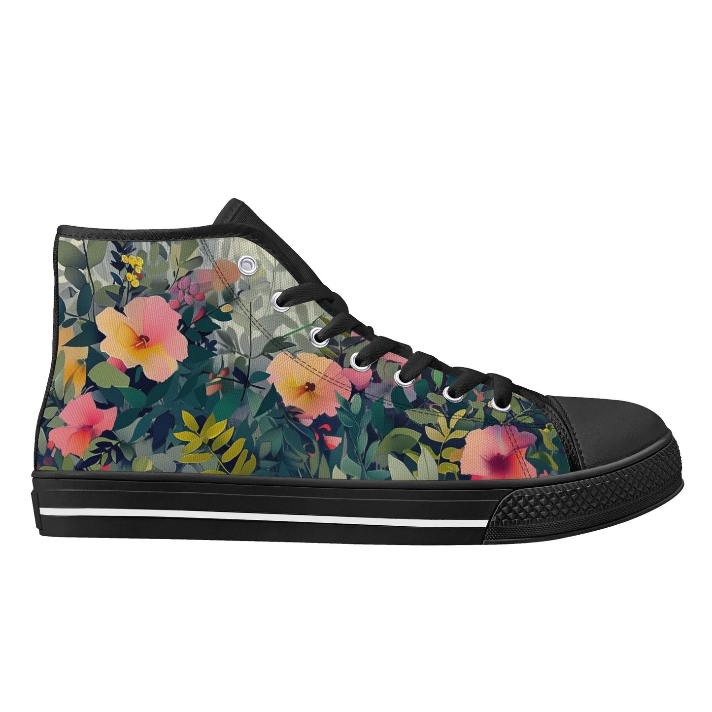 Garden Bloom High Top Canvas Shoes - Women