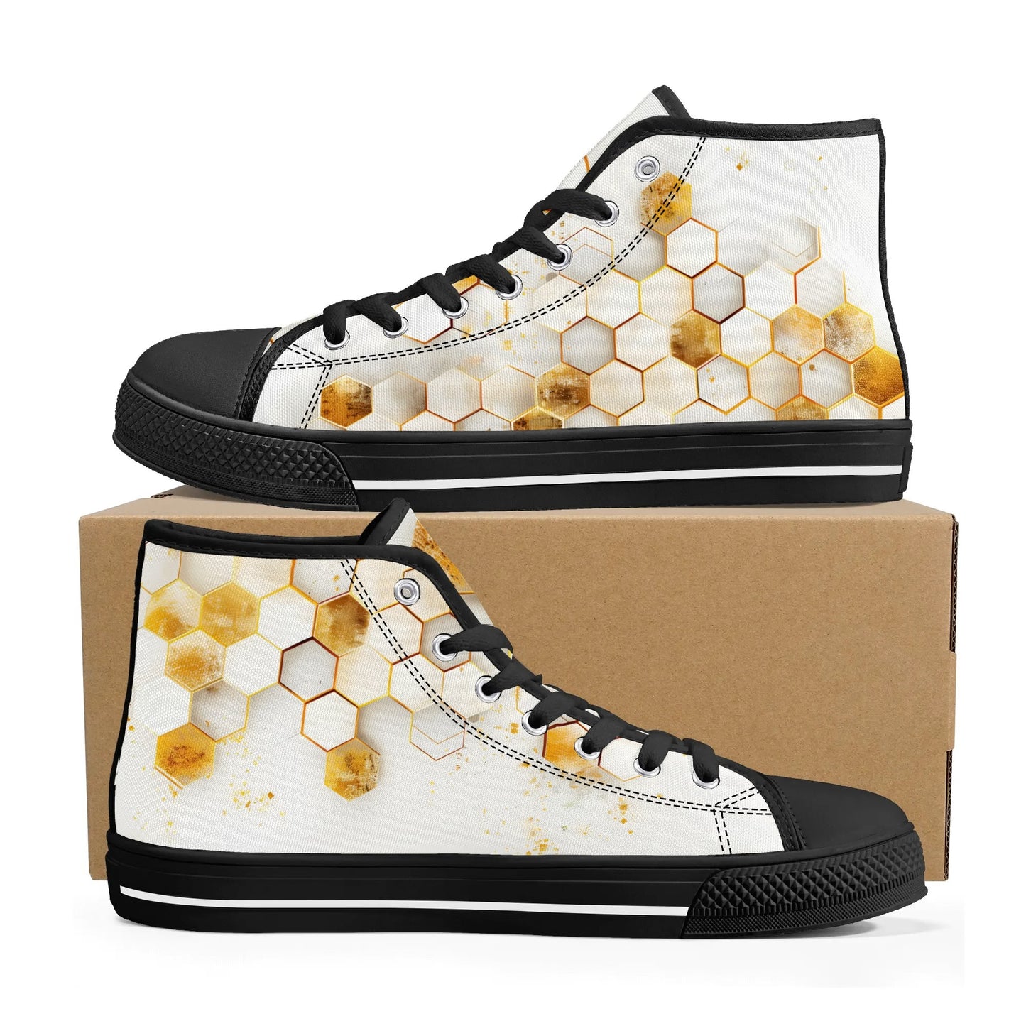 Golden Hive High Top Canvas Shoes - Women