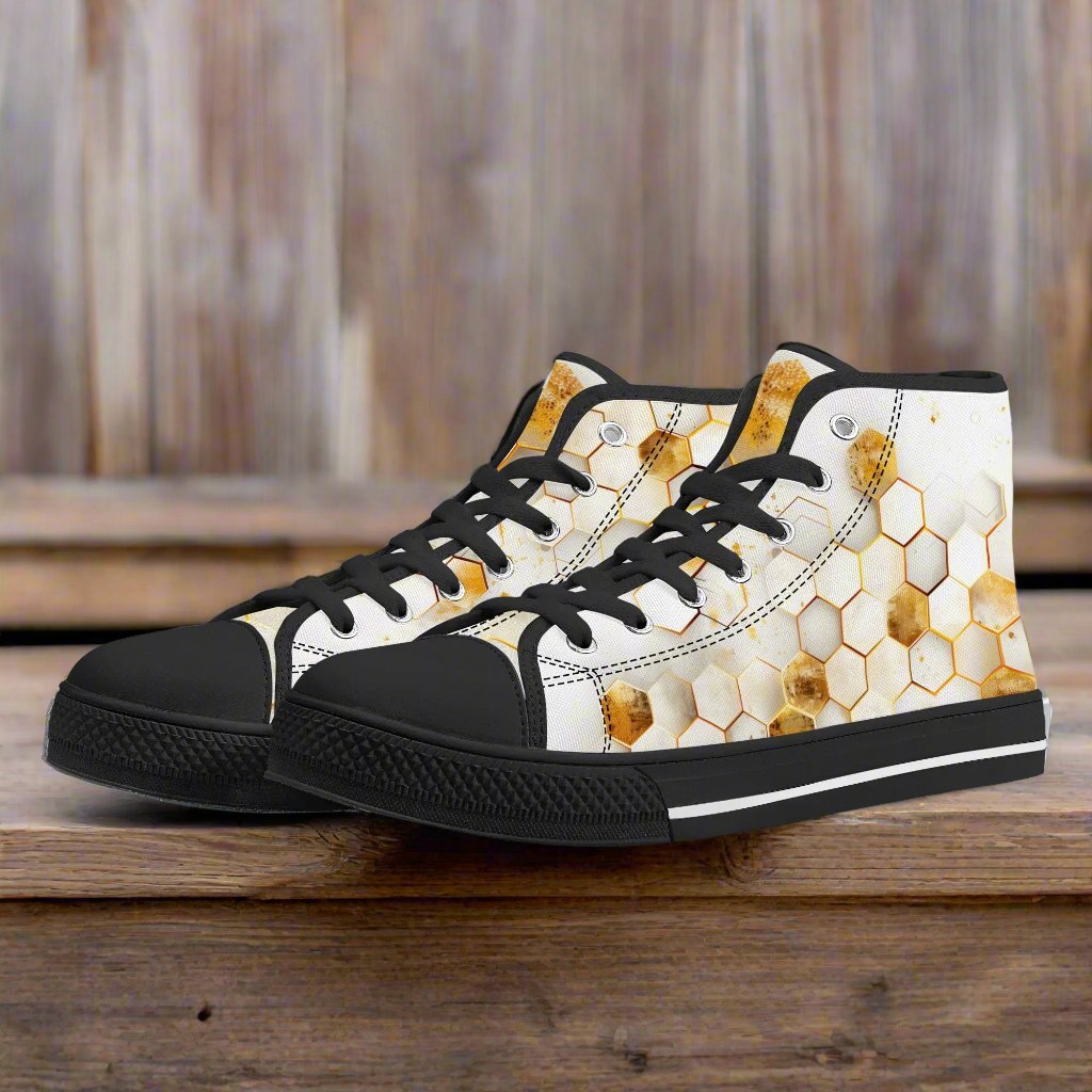 Golden Hive High Top Canvas Shoes - Women