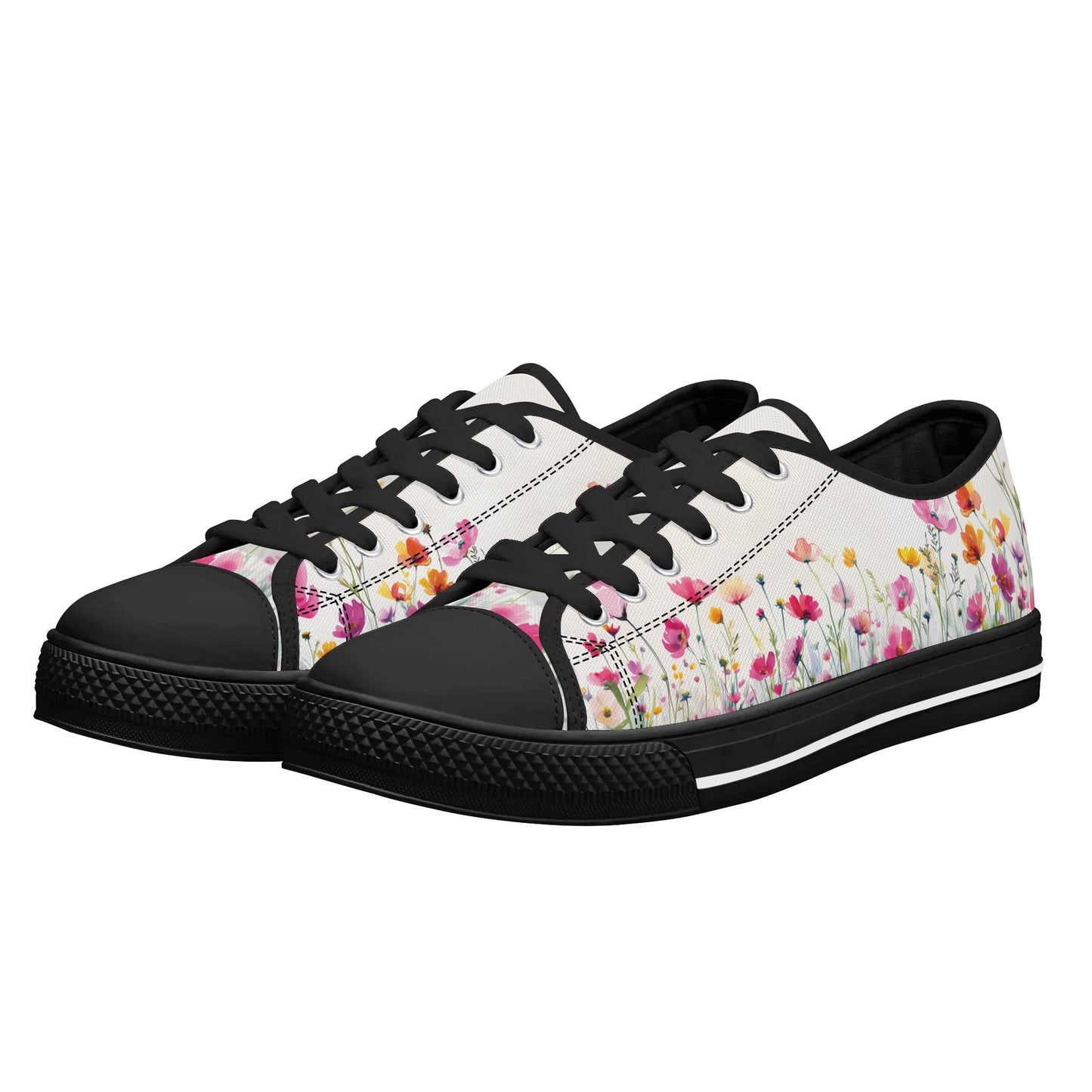 Floral Fusion Low Top Canvas Shoes - Women
