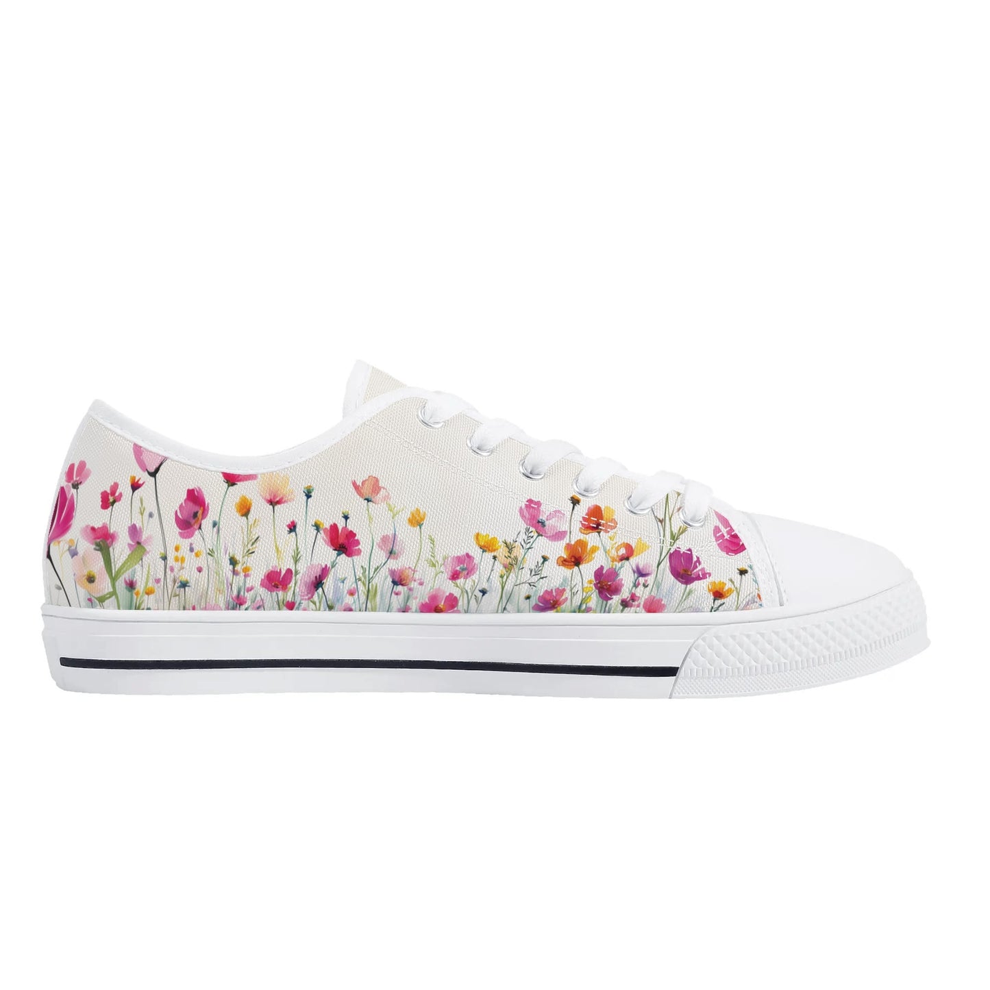 Floral Fusion Low Top Canvas Shoes - Women