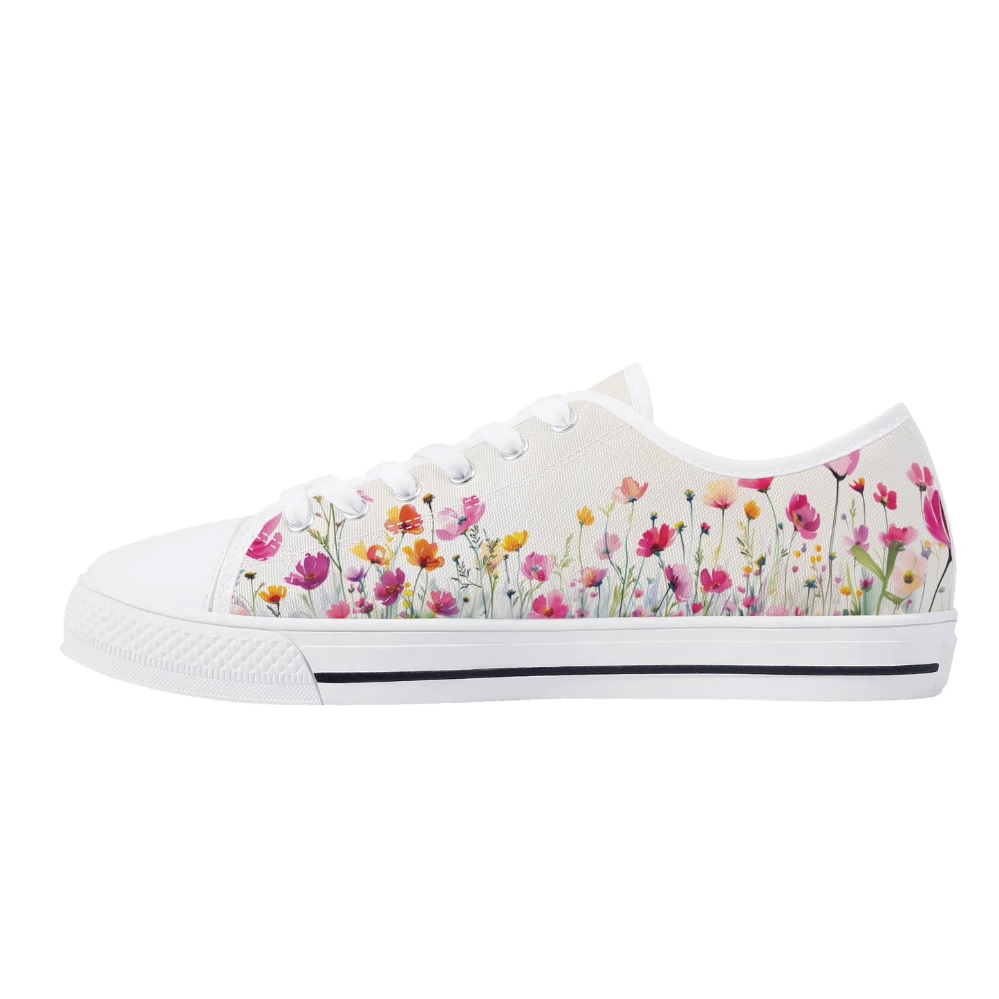 Floral Fusion Low Top Canvas Shoes - Women