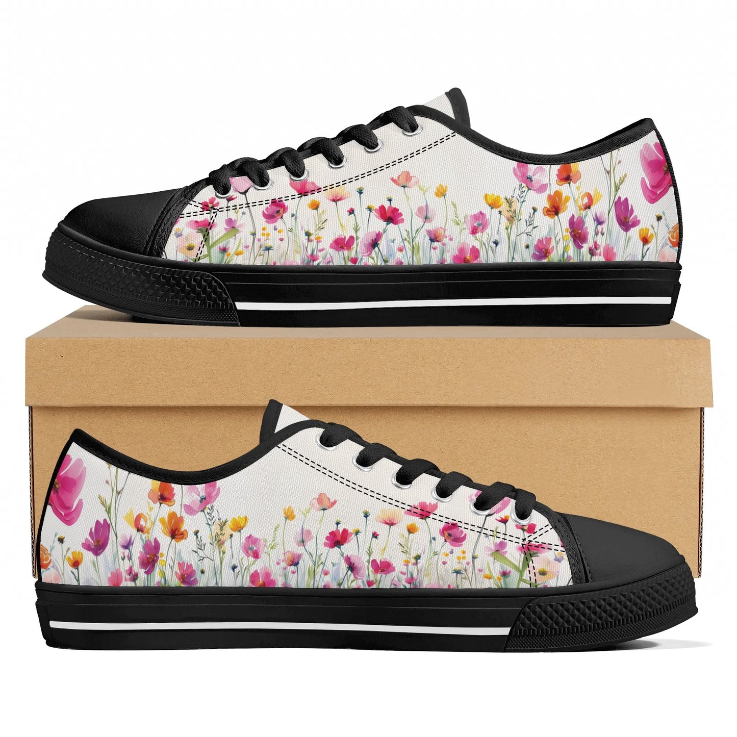 Floral Fusion Low Top Canvas Shoes - Women