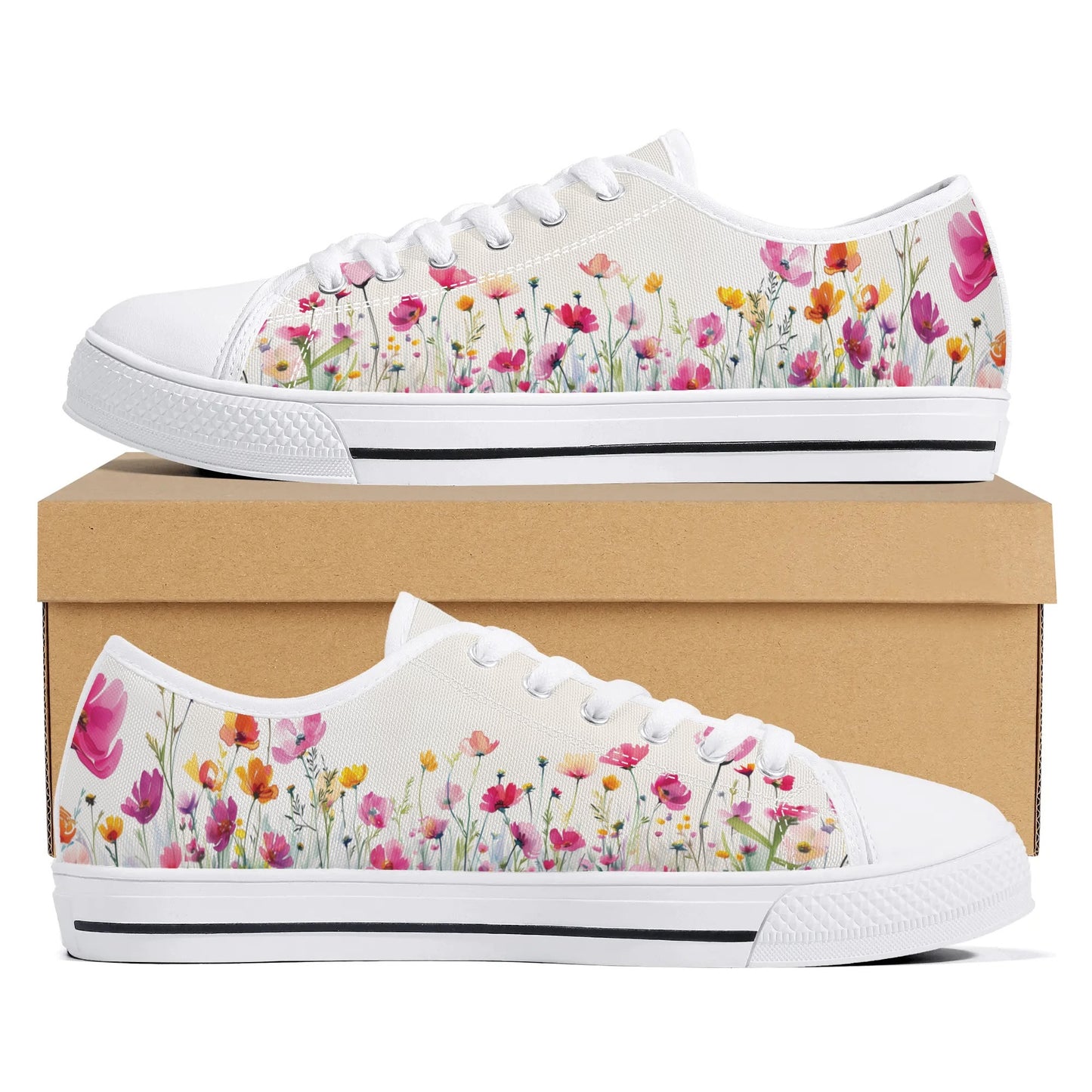 Floral Fusion Low Top Canvas Shoes - Women