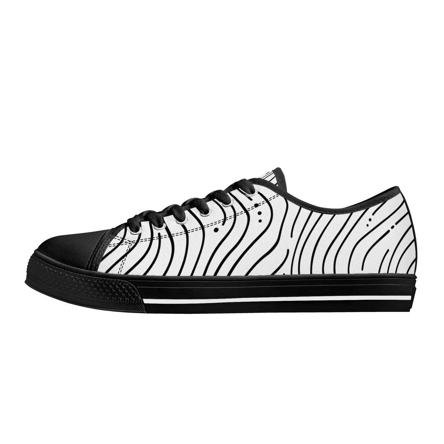 Zebra Waves Low Top Canvas Shoes - Women