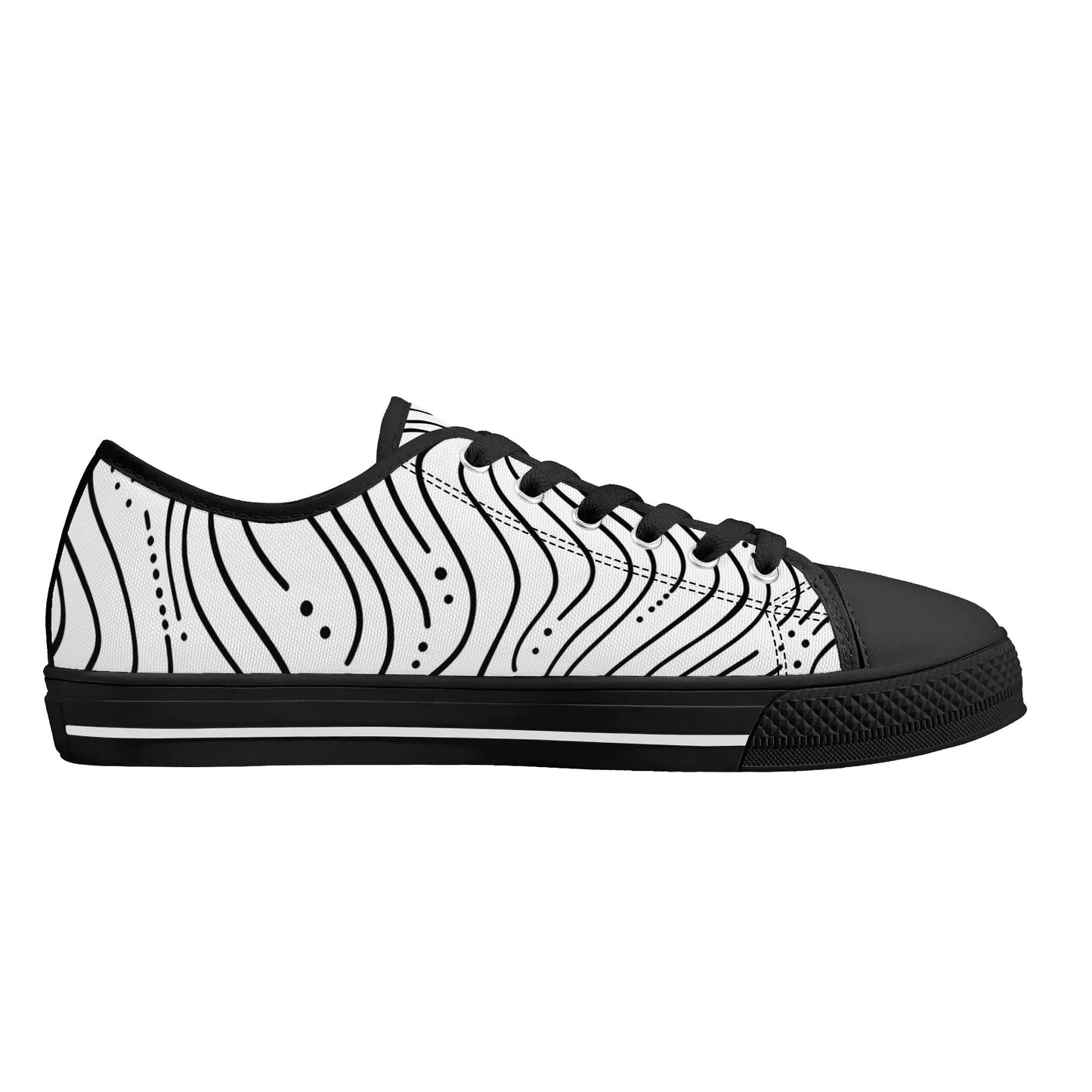 Zebra Waves Low Top Canvas Shoes - Women
