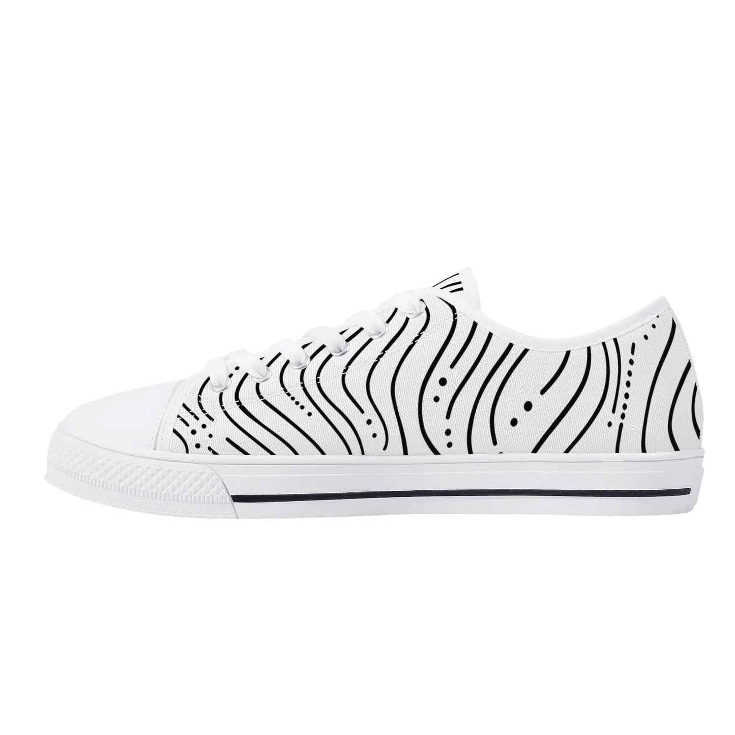 Zebra Waves Low Top Canvas Shoes - Women