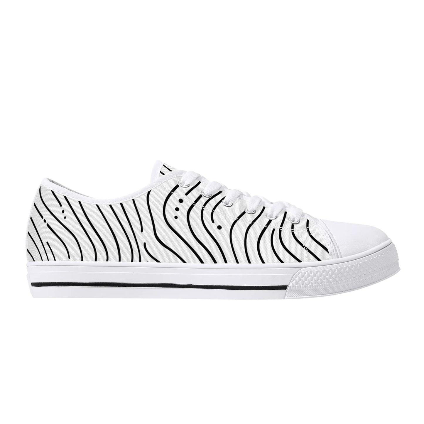 Zebra Waves Low Top Canvas Shoes - Women