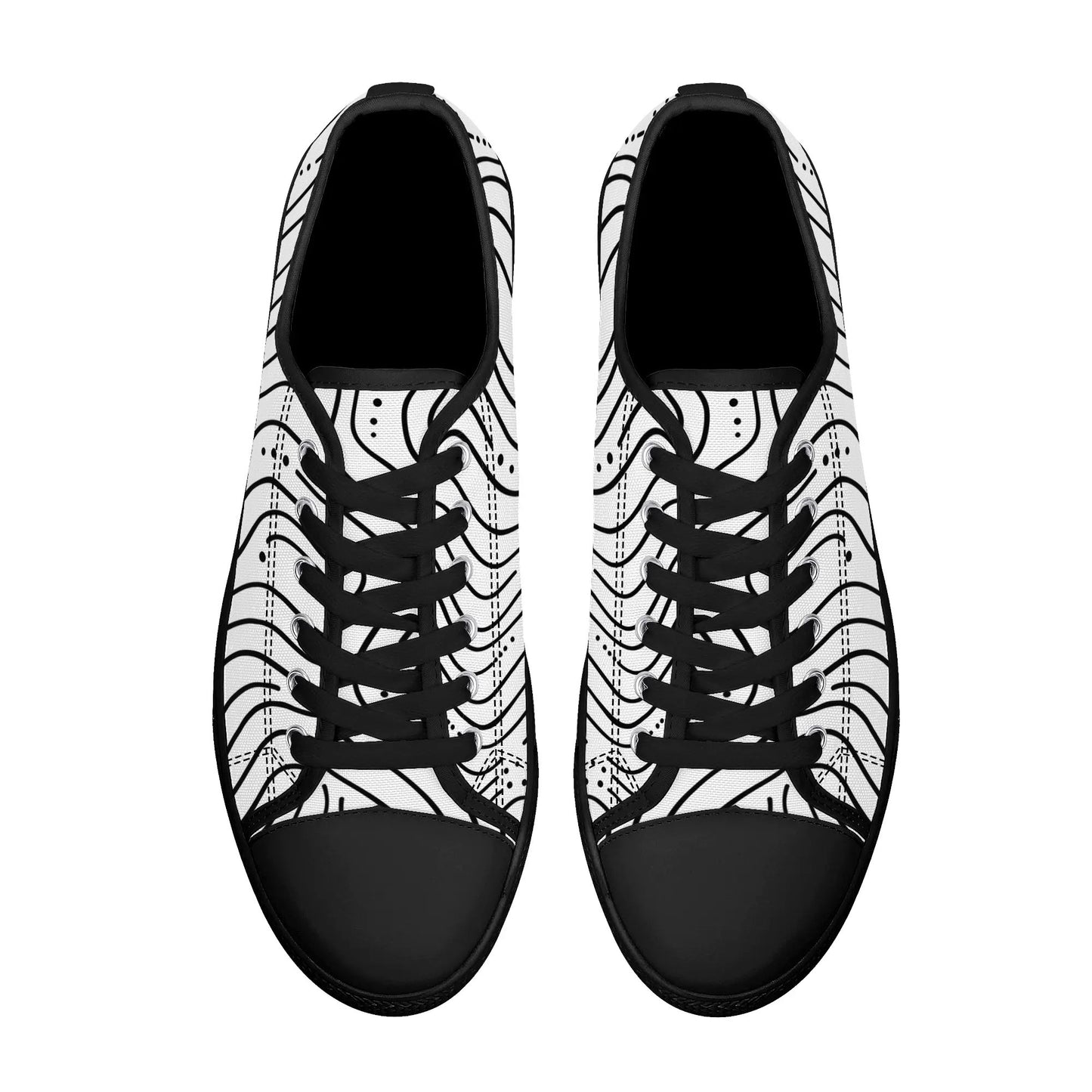 Zebra Waves Low Top Canvas Shoes - Women