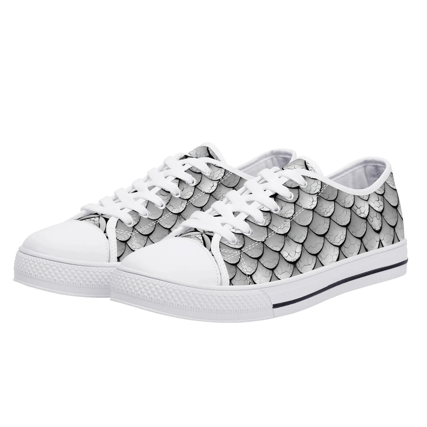 Silver Scales Low Top Canvas Shoes - Women