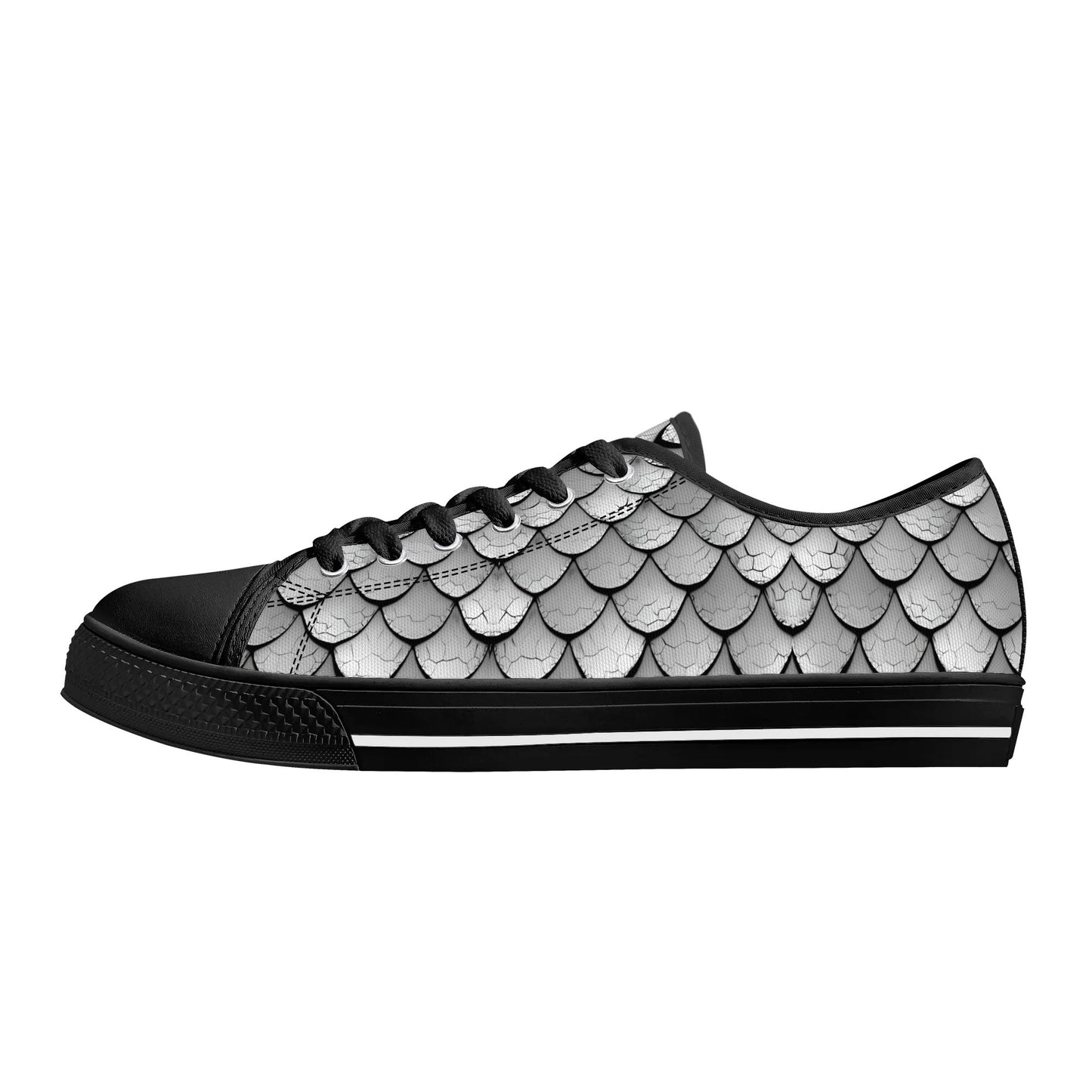 Silver Scales Low Top Canvas Shoes - Women