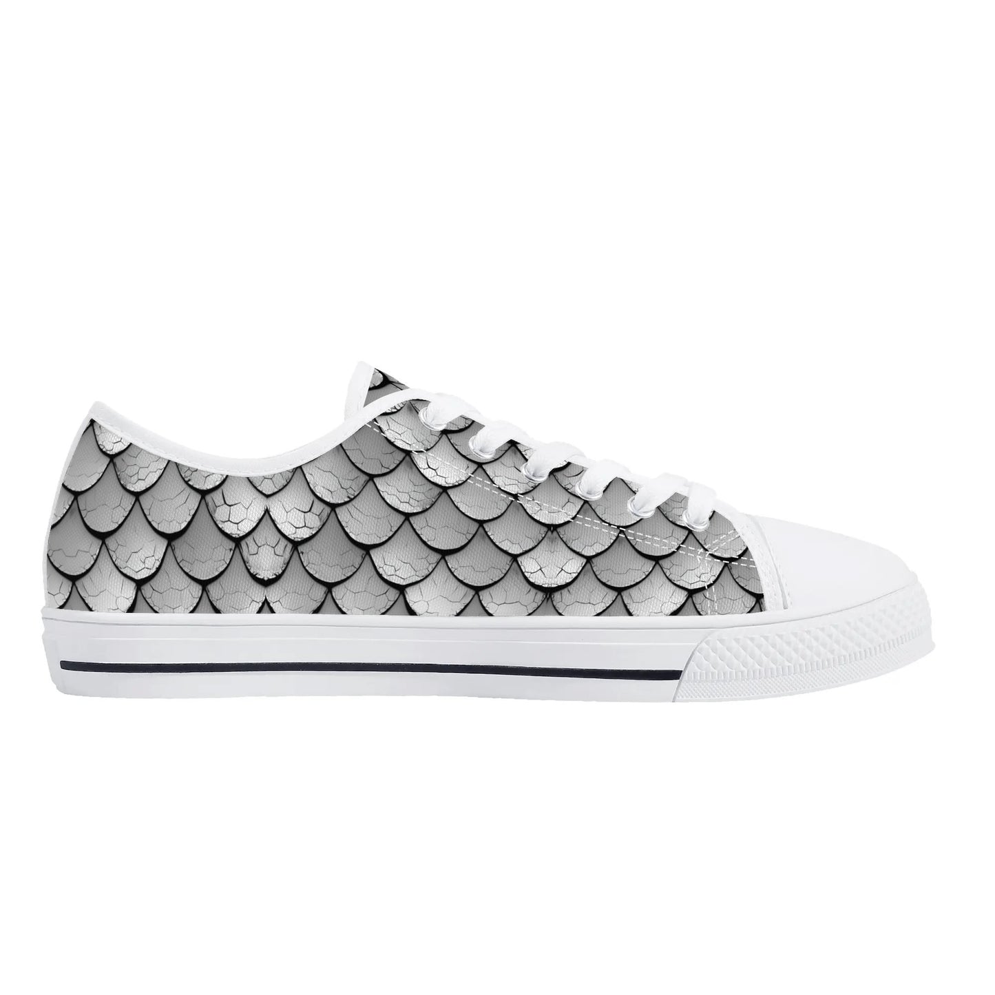 Silver Scales Low Top Canvas Shoes - Women