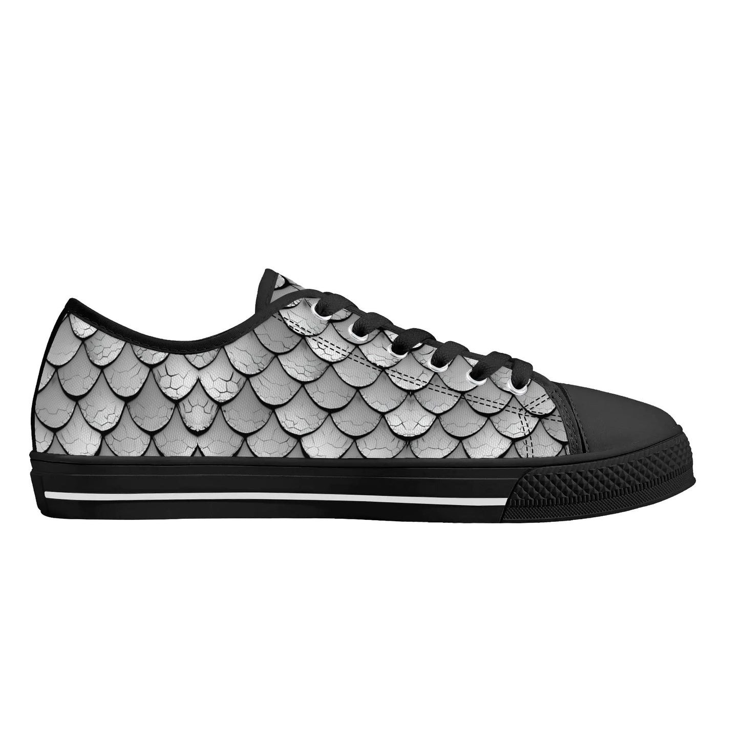 Silver Scales Low Top Canvas Shoes - Women