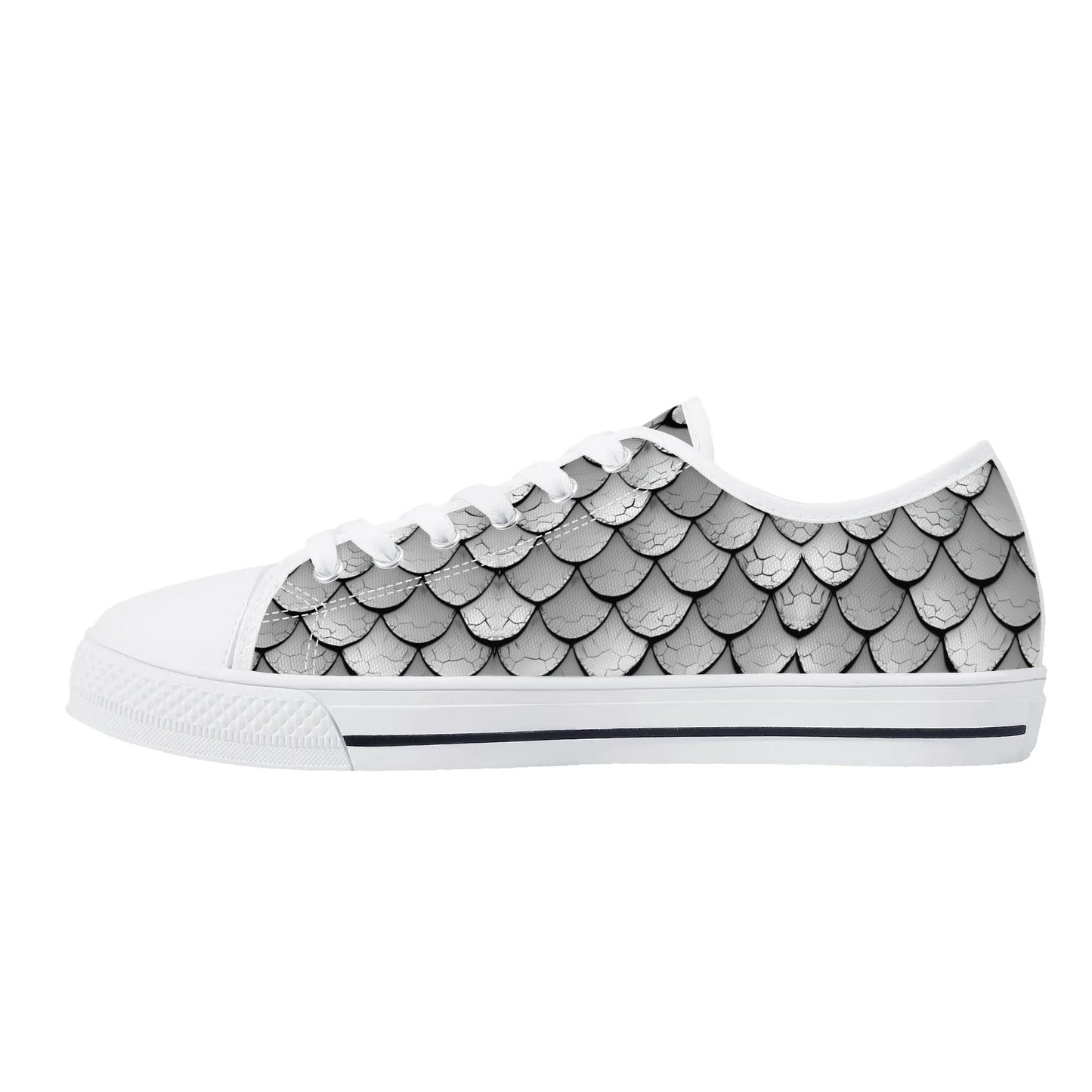 Silver Scales Low Top Canvas Shoes - Women