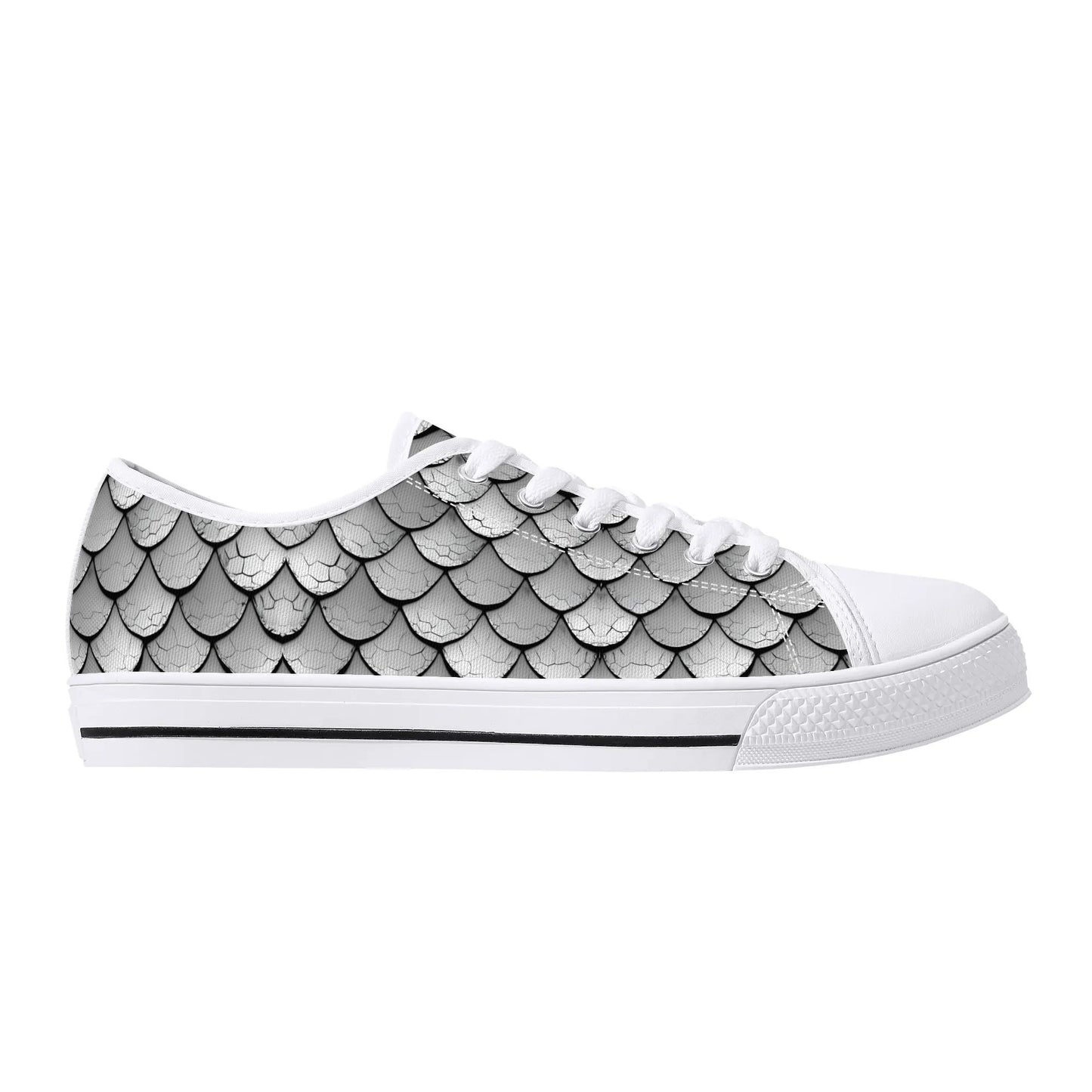 Silver Scales Low Top Canvas Shoes - Women