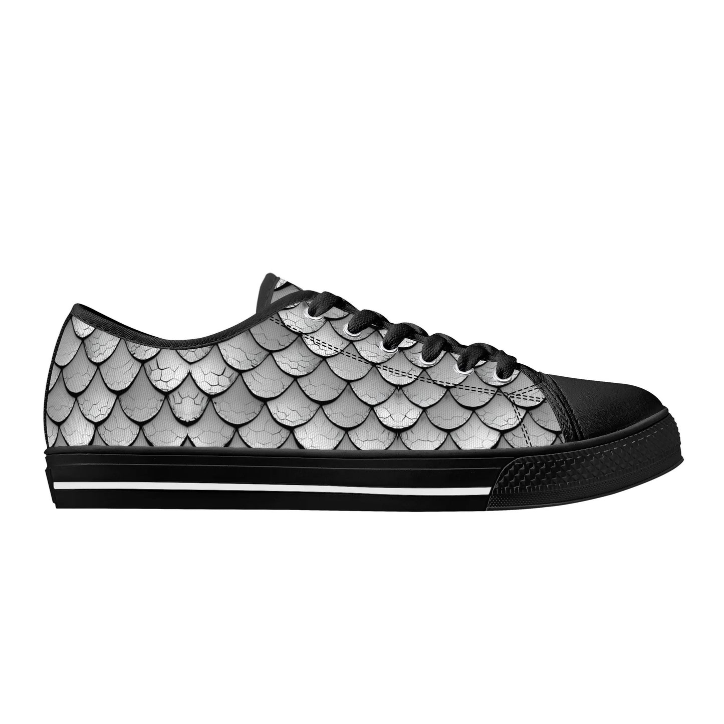 Silver Scales Low Top Canvas Shoes - Women