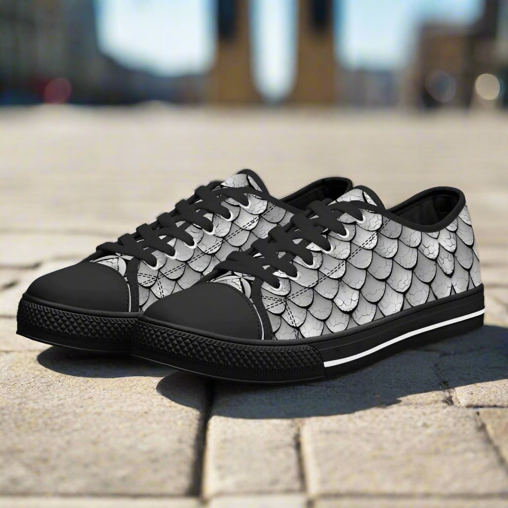 Silver Scales Low Top Canvas Shoes - Women
