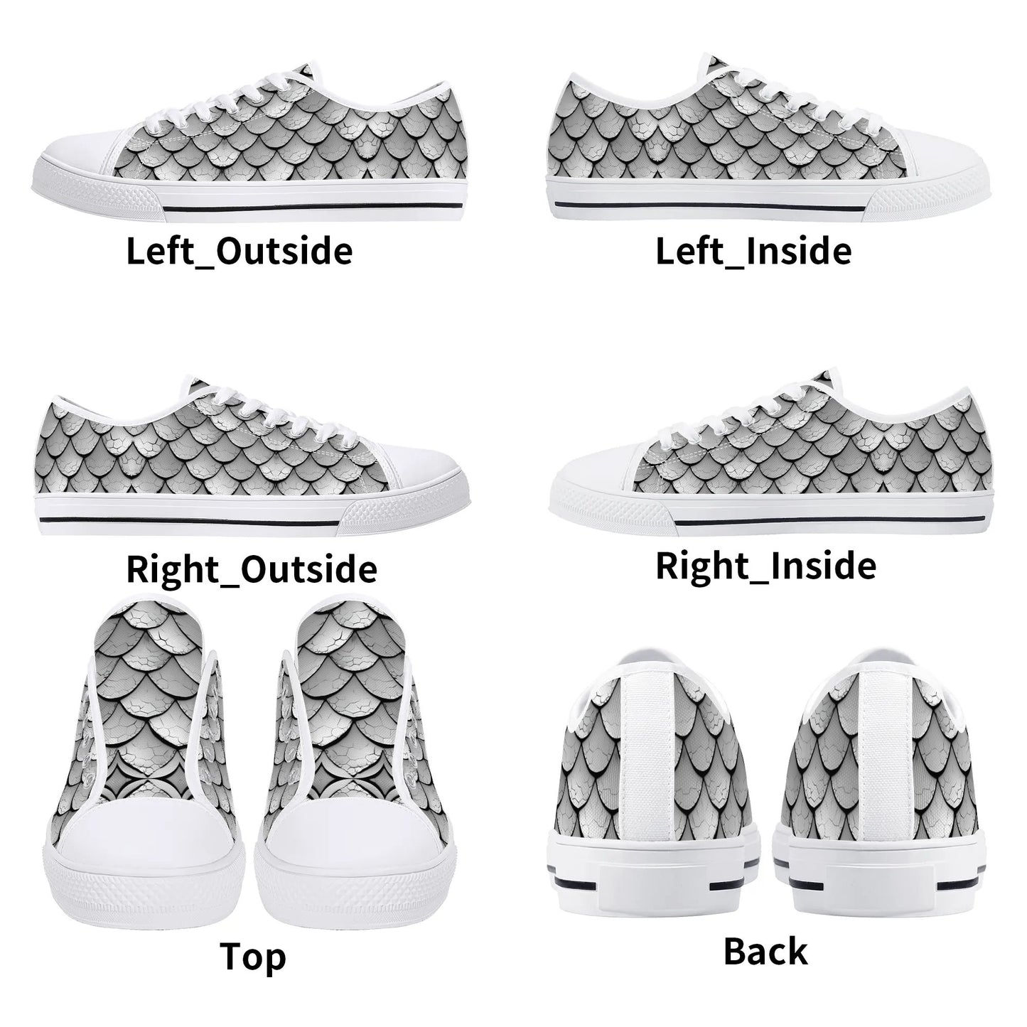 Silver Scales Low Top Canvas Shoes - Women
