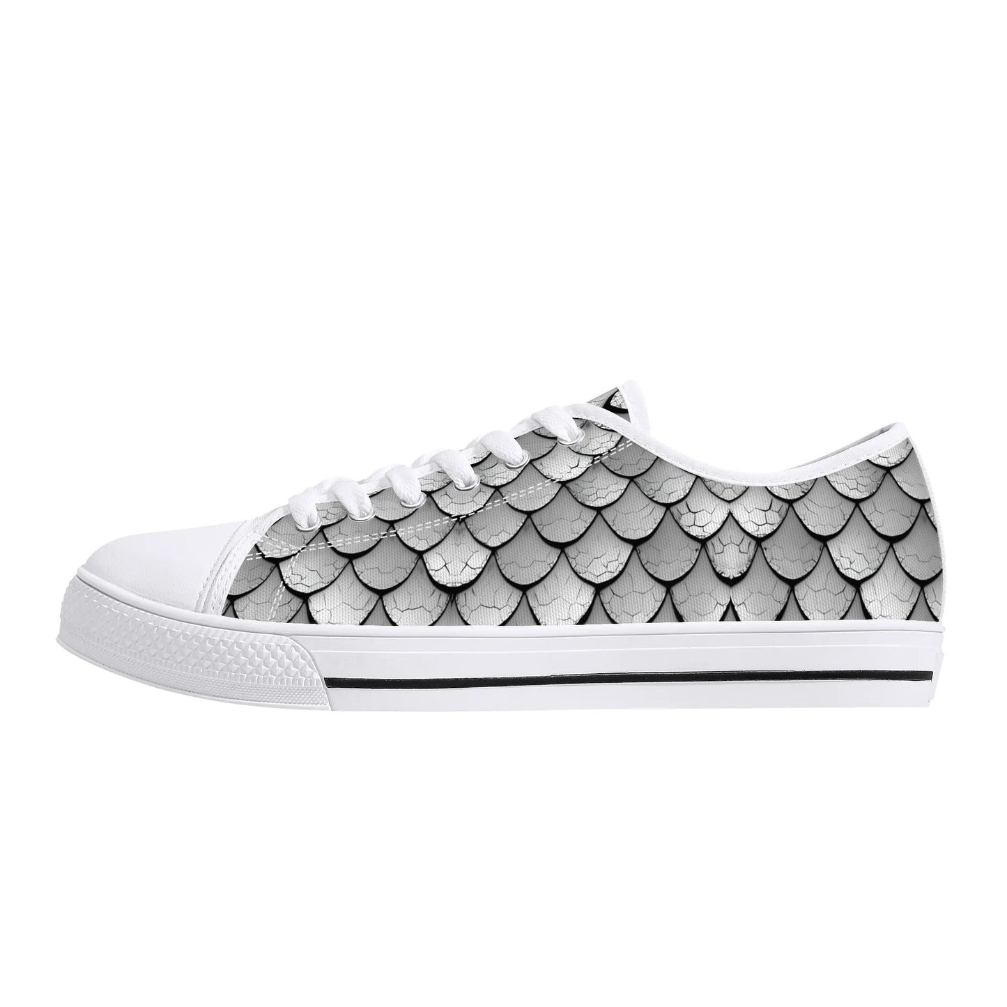 Silver Scales Low Top Canvas Shoes - Women