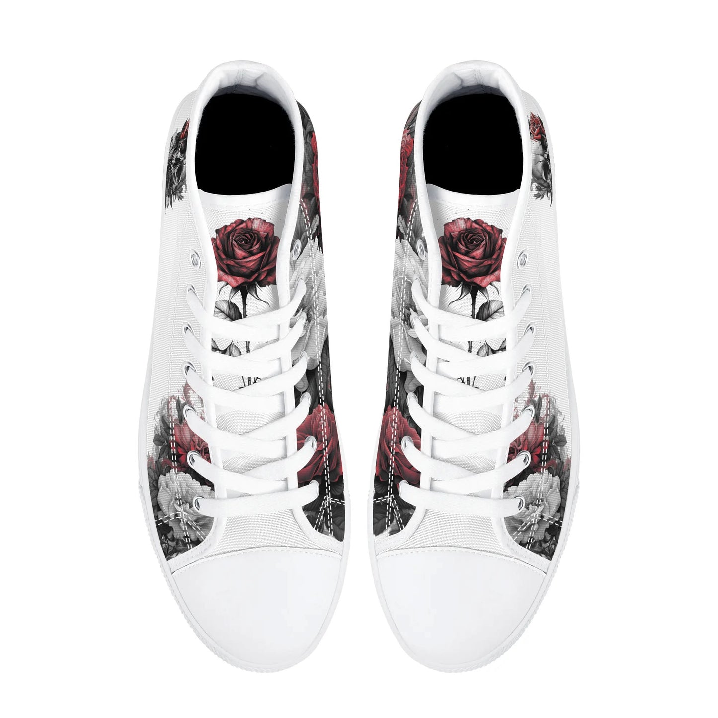 Skull Blossom High Top Canvas Shoes - Men