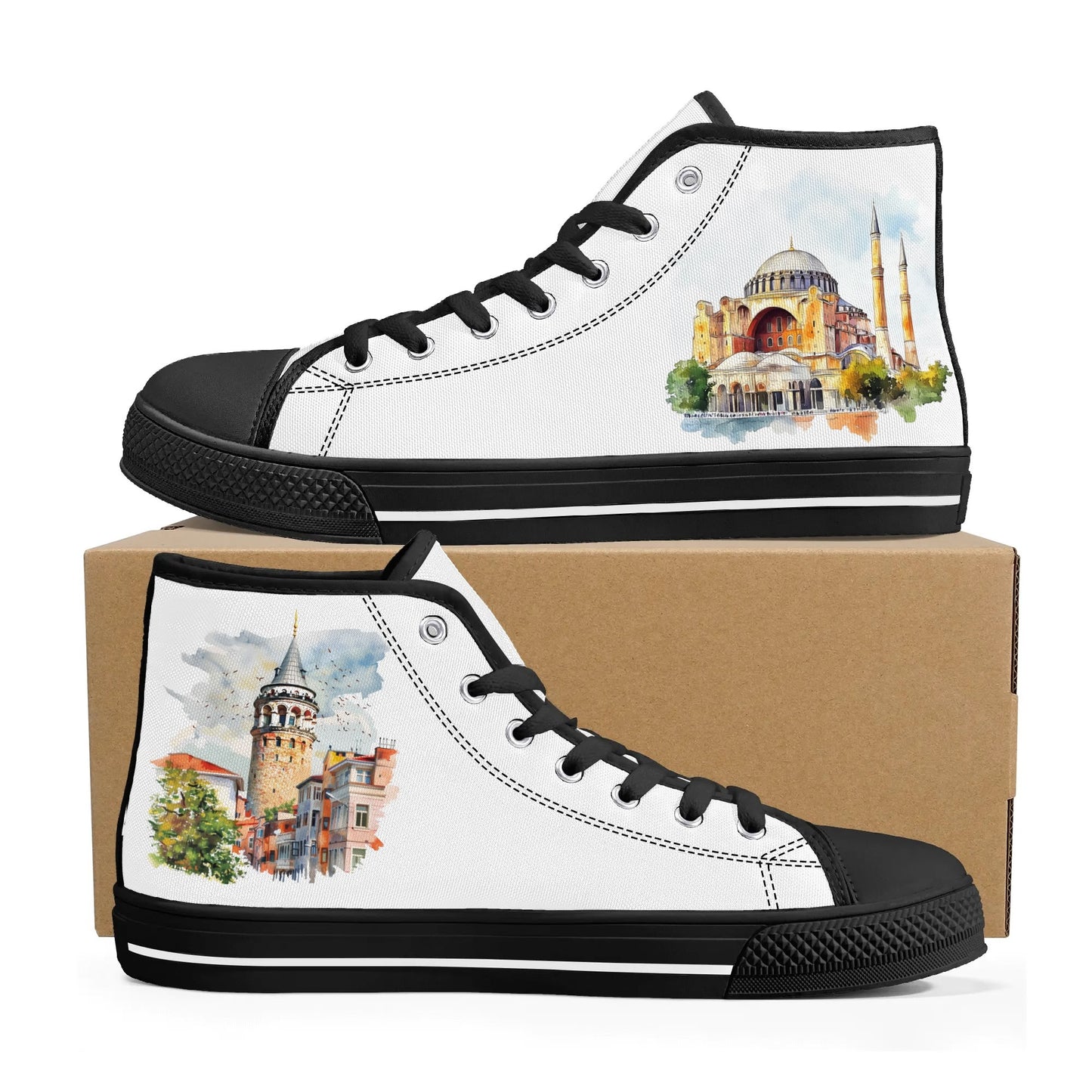 Bosphorus Breeze Minimal High Top Canvas Shoes - Men