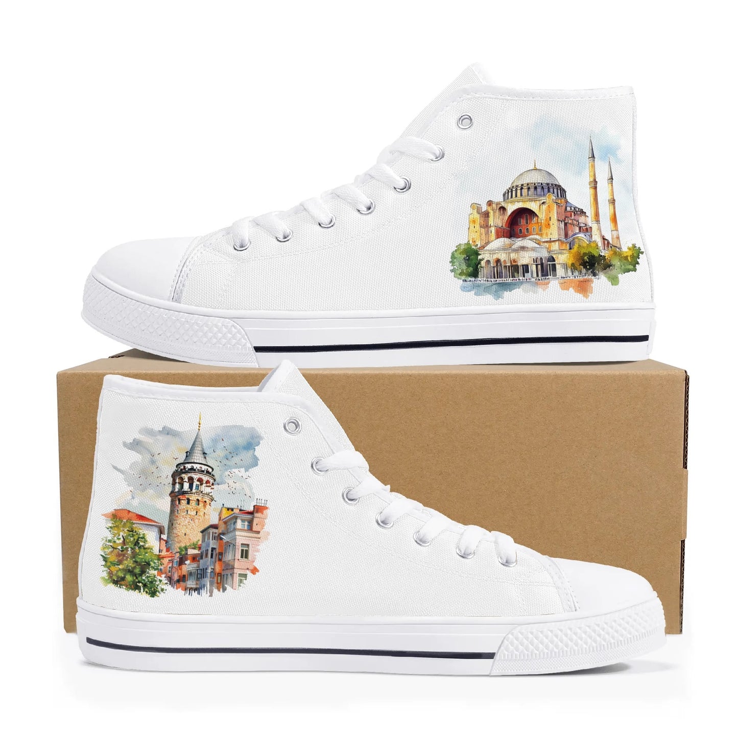 Bosphorus Breeze Minimal High Top Canvas Shoes - Men
