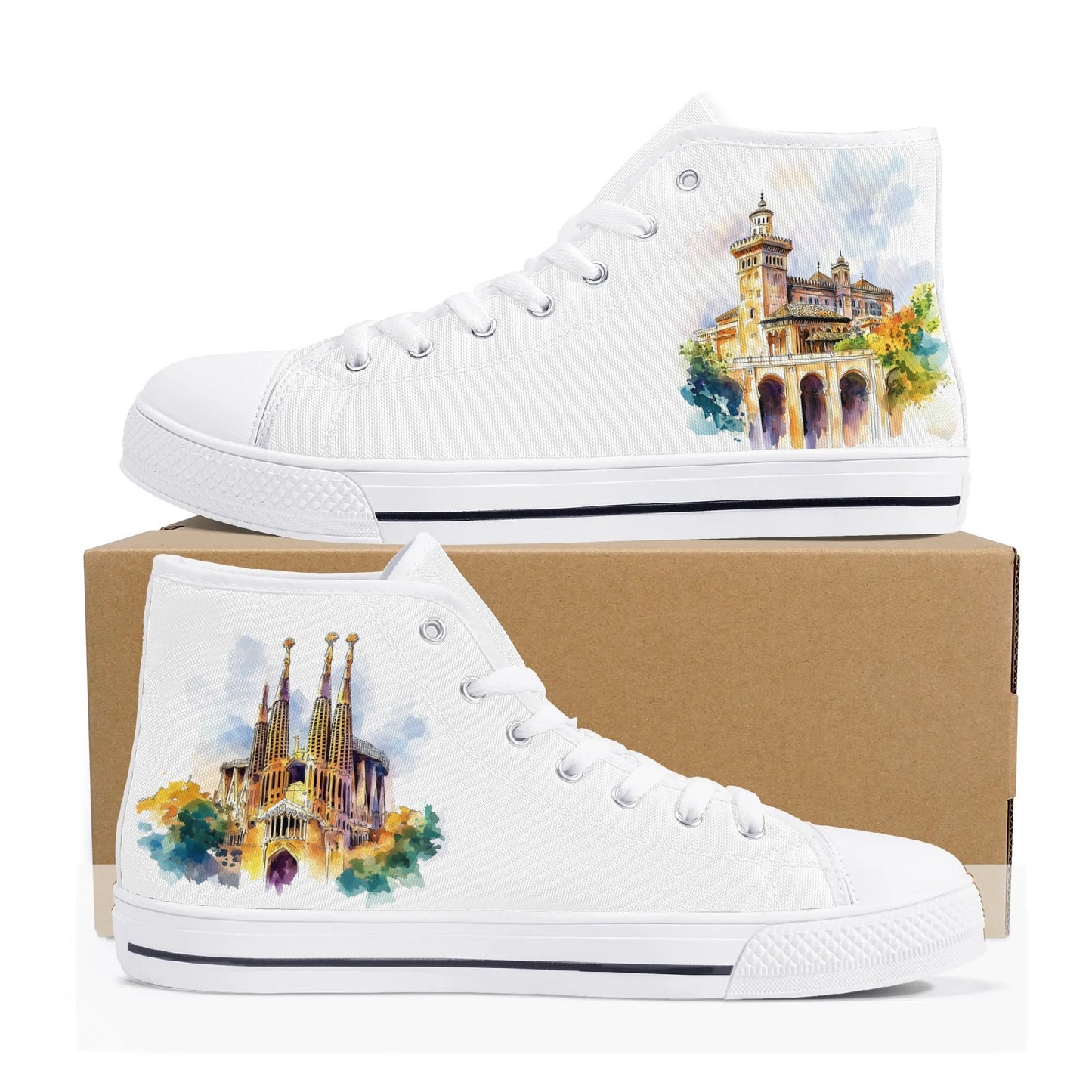 Spain Heritage Minimal High Top Canvas Shoes - Women