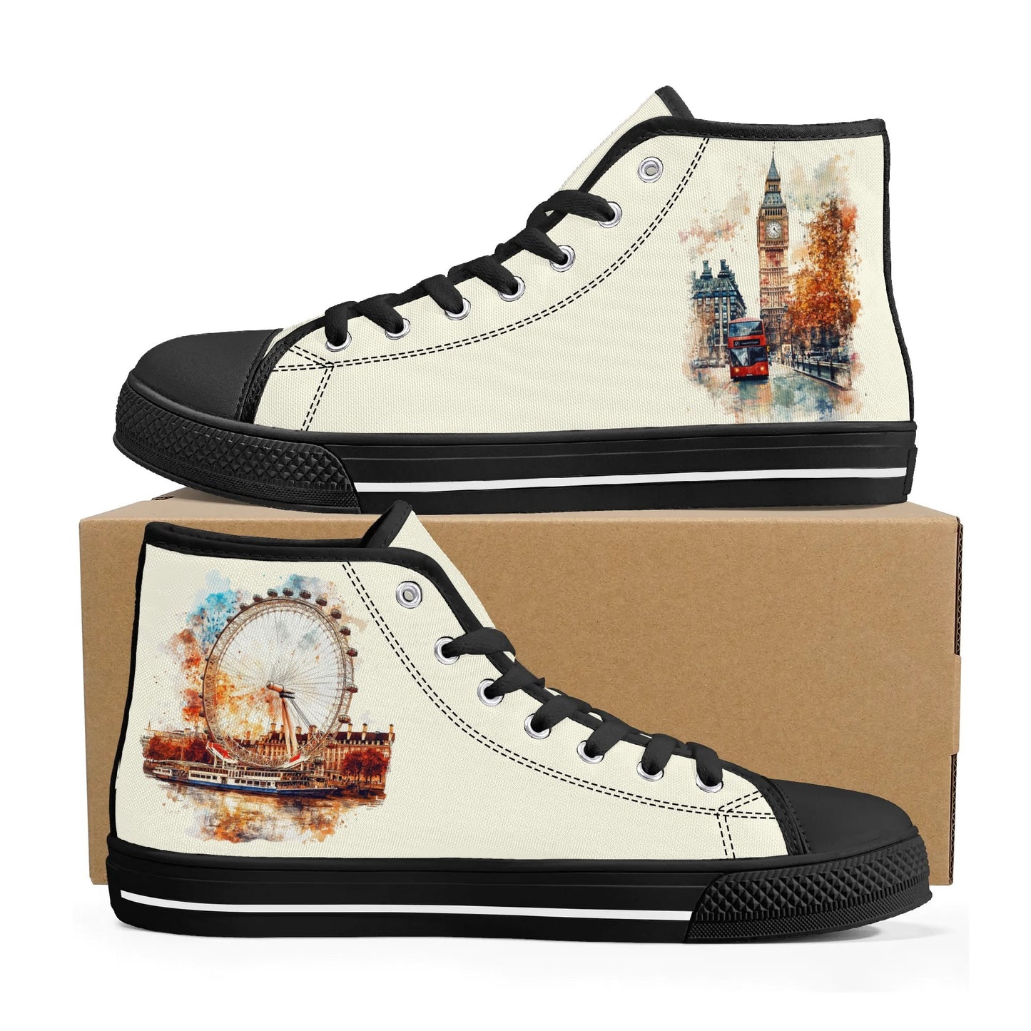 London Lights Minimal High Top Canvas Shoes - Men