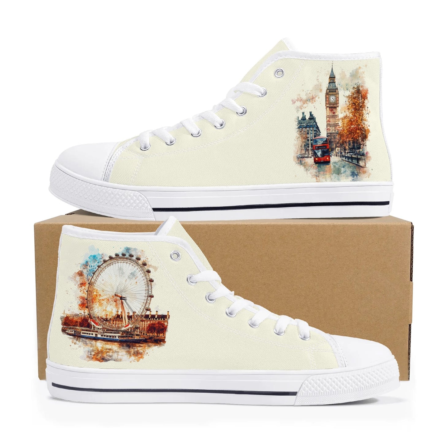 London Lights Minimal High Top Canvas Shoes - Men