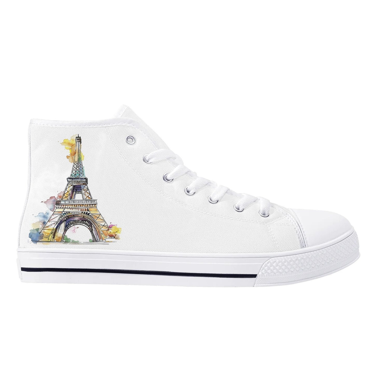Parisian Panorama Minimal High Top Canvas Shoes - Men