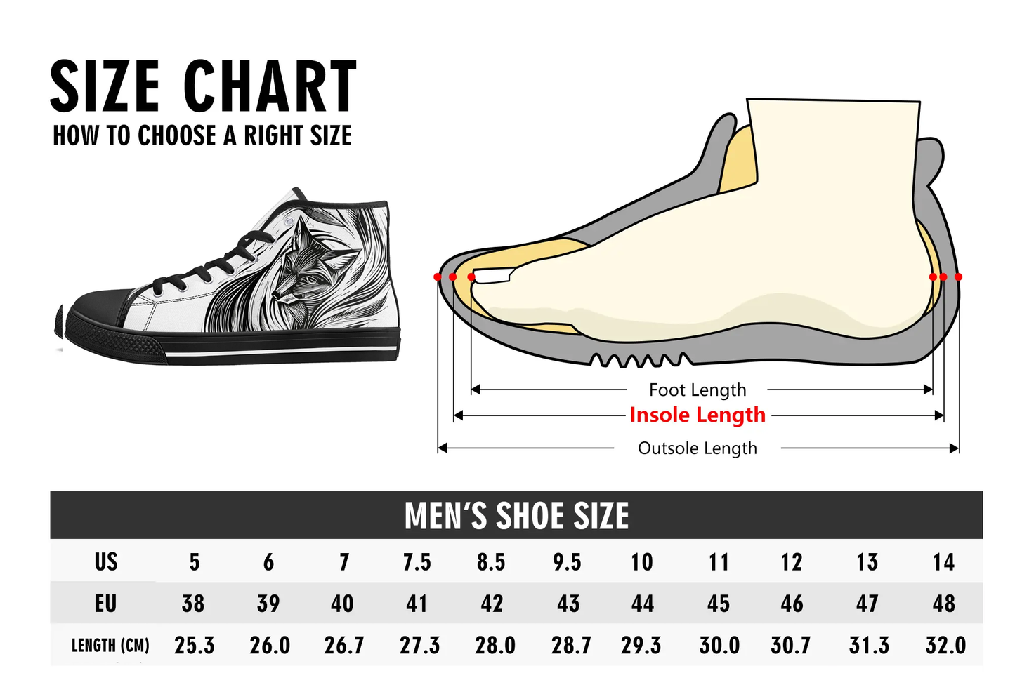 Lunar Fox High Top Canvas Shoes- Men