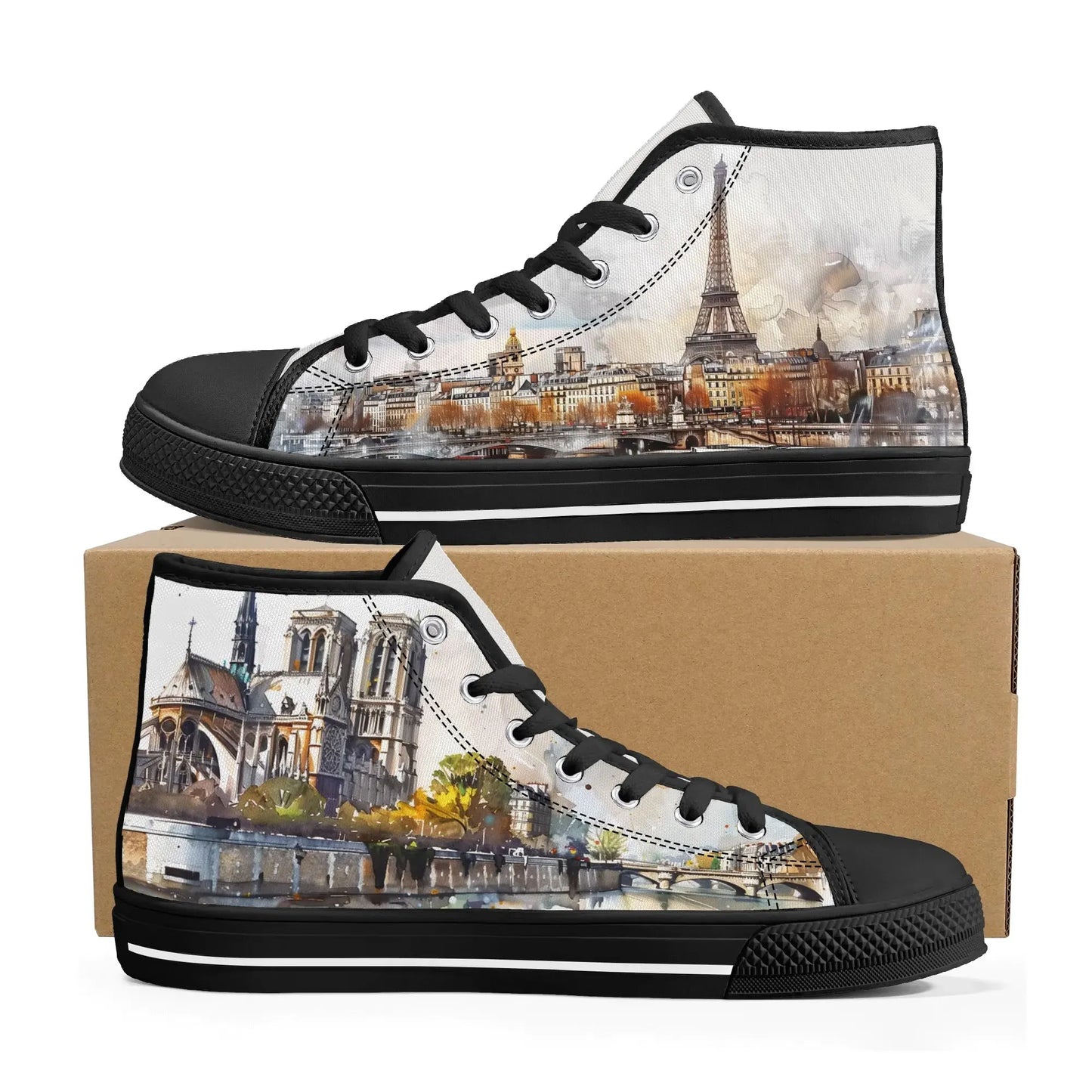 Parisian Panorama High Top Canvas Shoes - Men