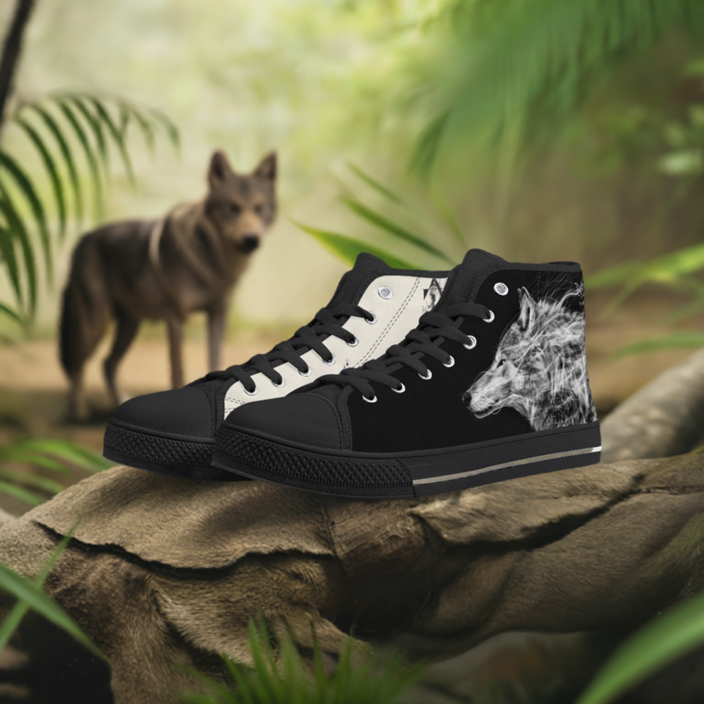 Wolf Whisper High Top Canvas Shoes - Men