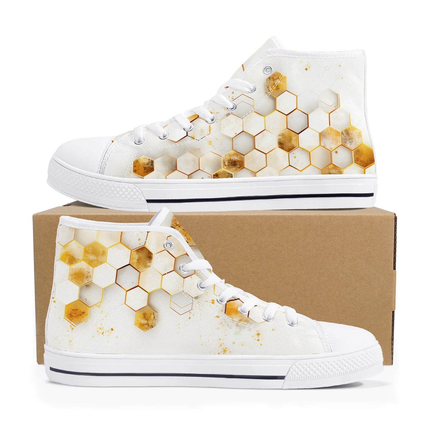 Golden Hive High Top Canvas Shoes - Women
