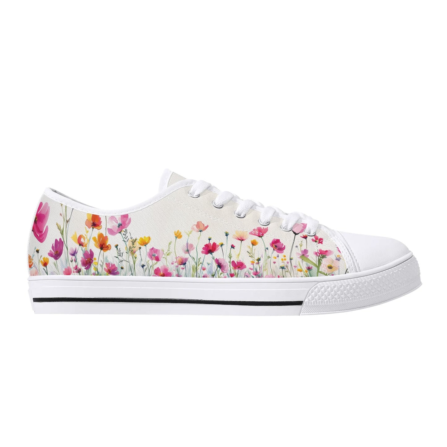 Floral Fusion Low Top Canvas Shoes - Women