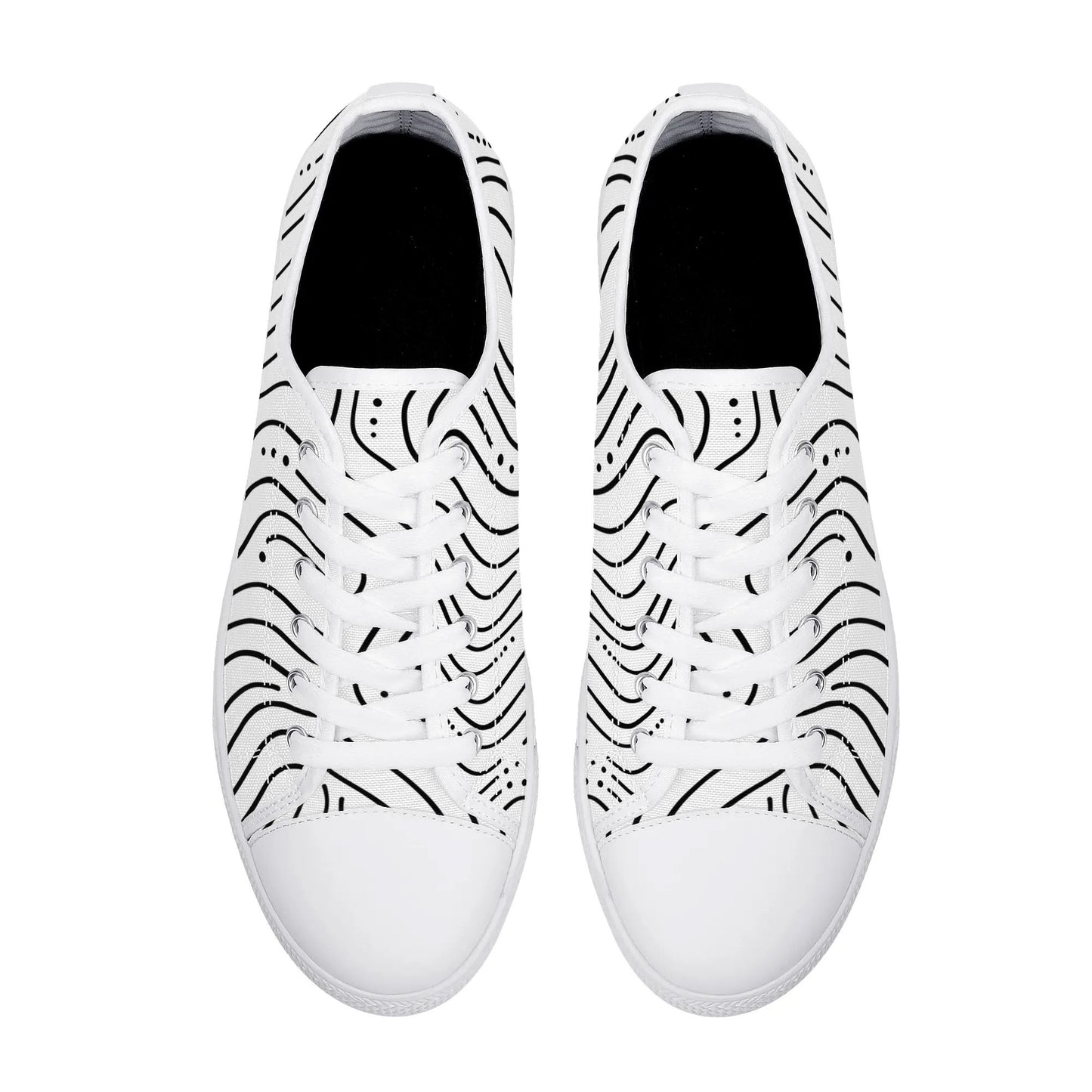 Zebra Waves Low Top Canvas Shoes - Women