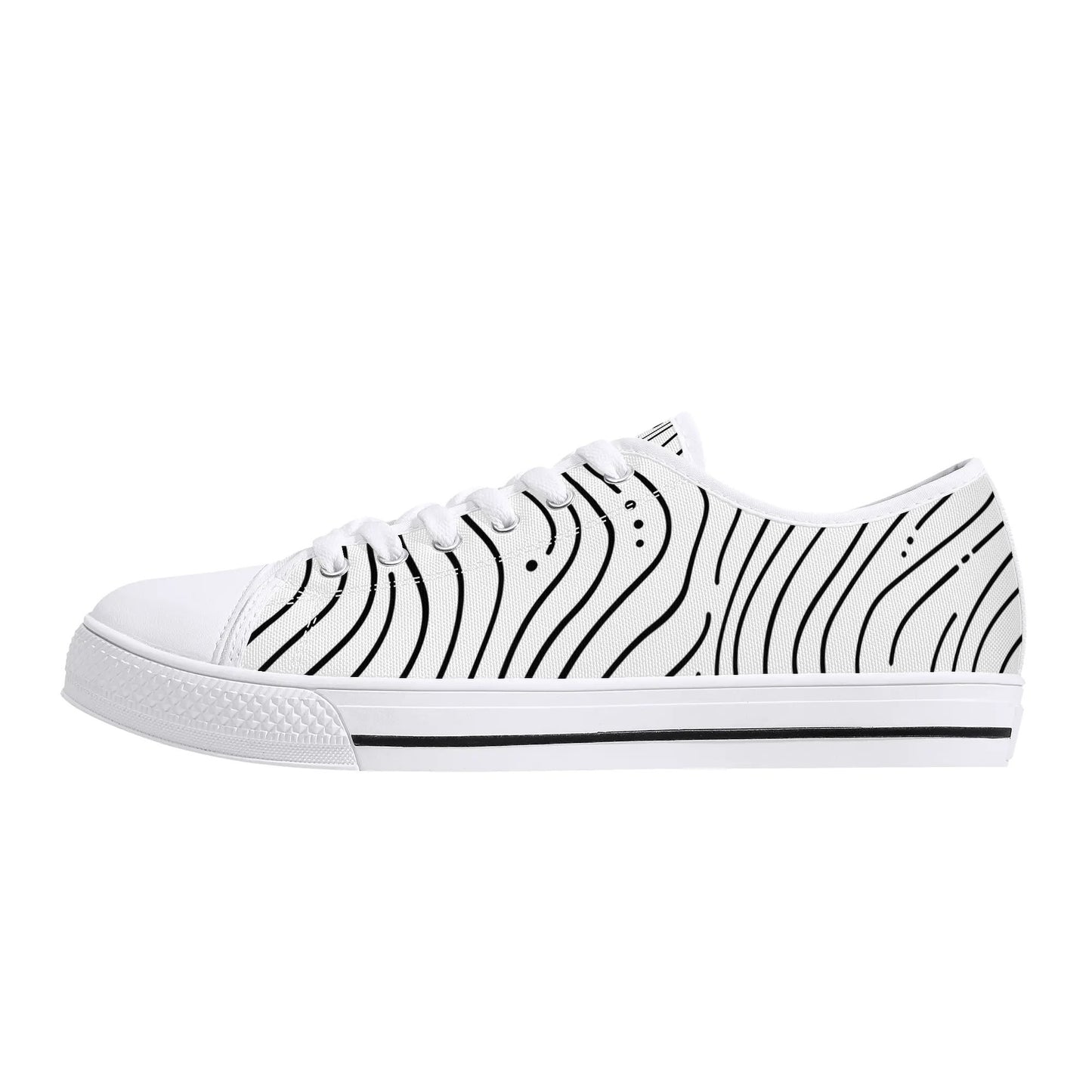 Zebra Waves Low Top Canvas Shoes - Women